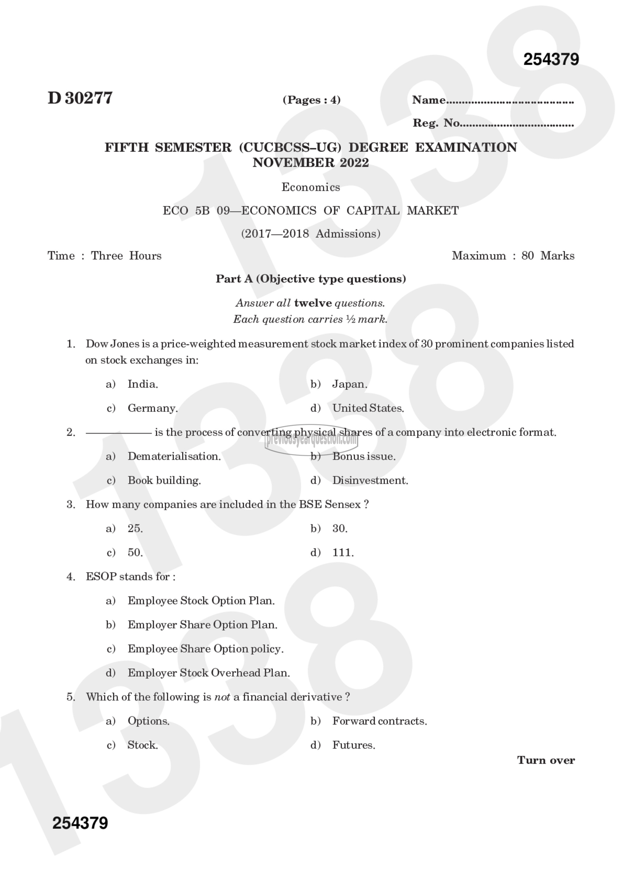 Question Paper - Economics of Capital Market-1