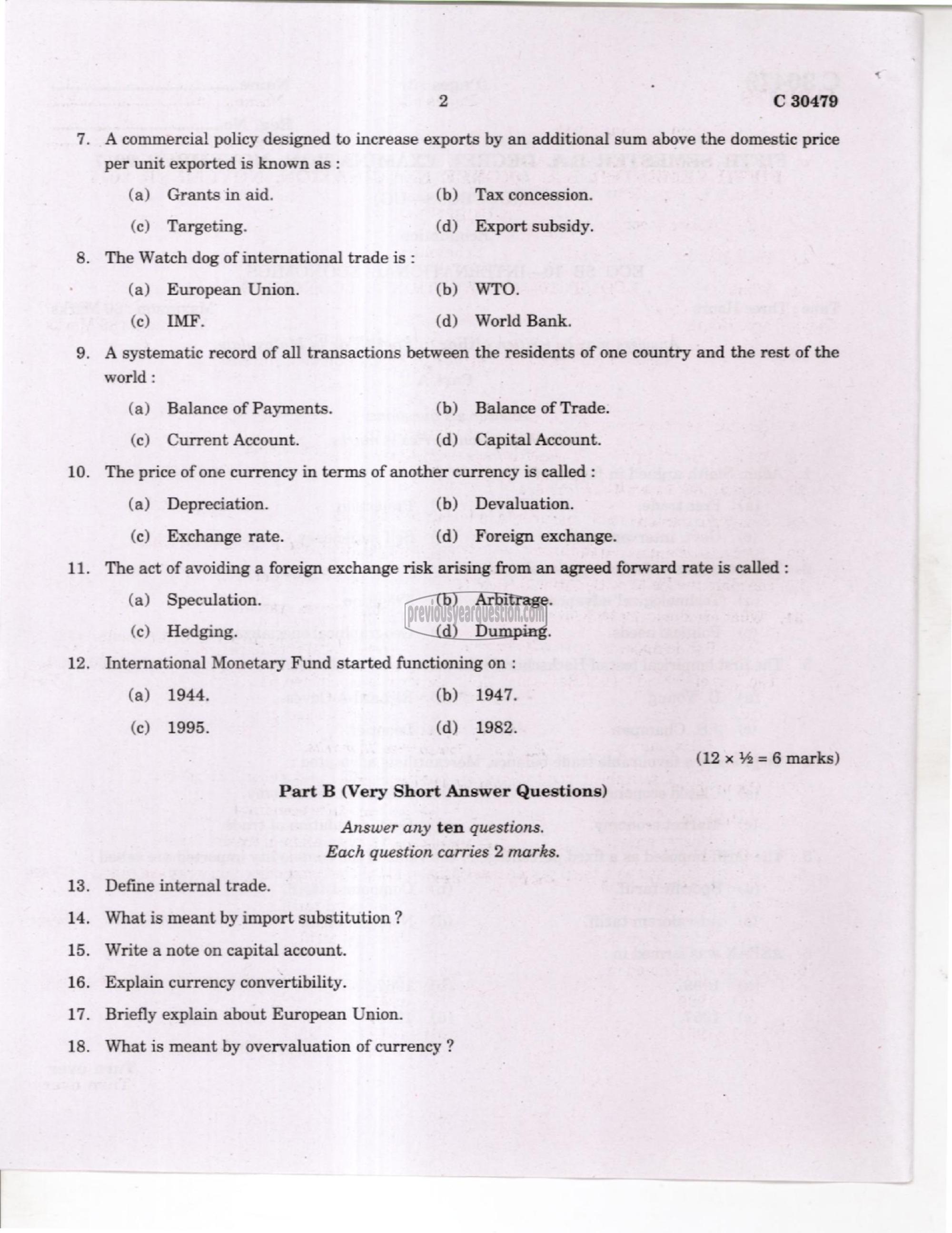 Question Paper - Mathematical Economics-2