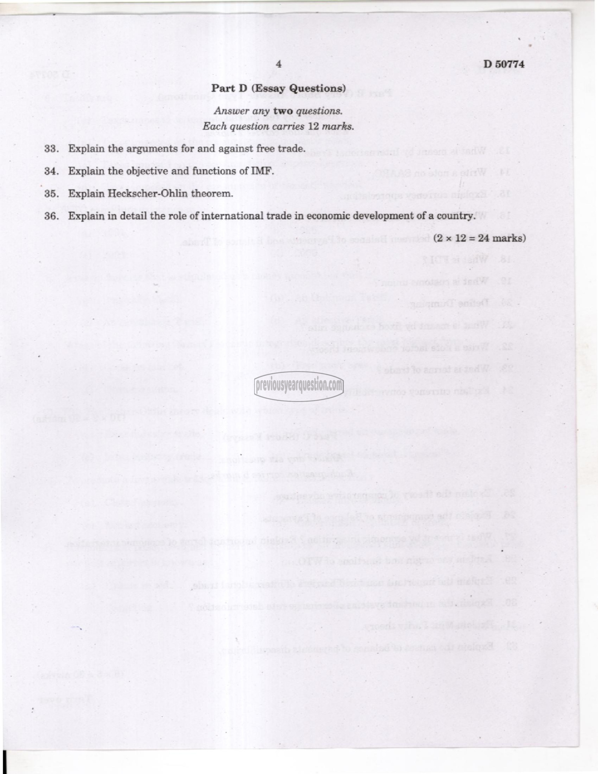 Question Paper - Mathematical Economics-4