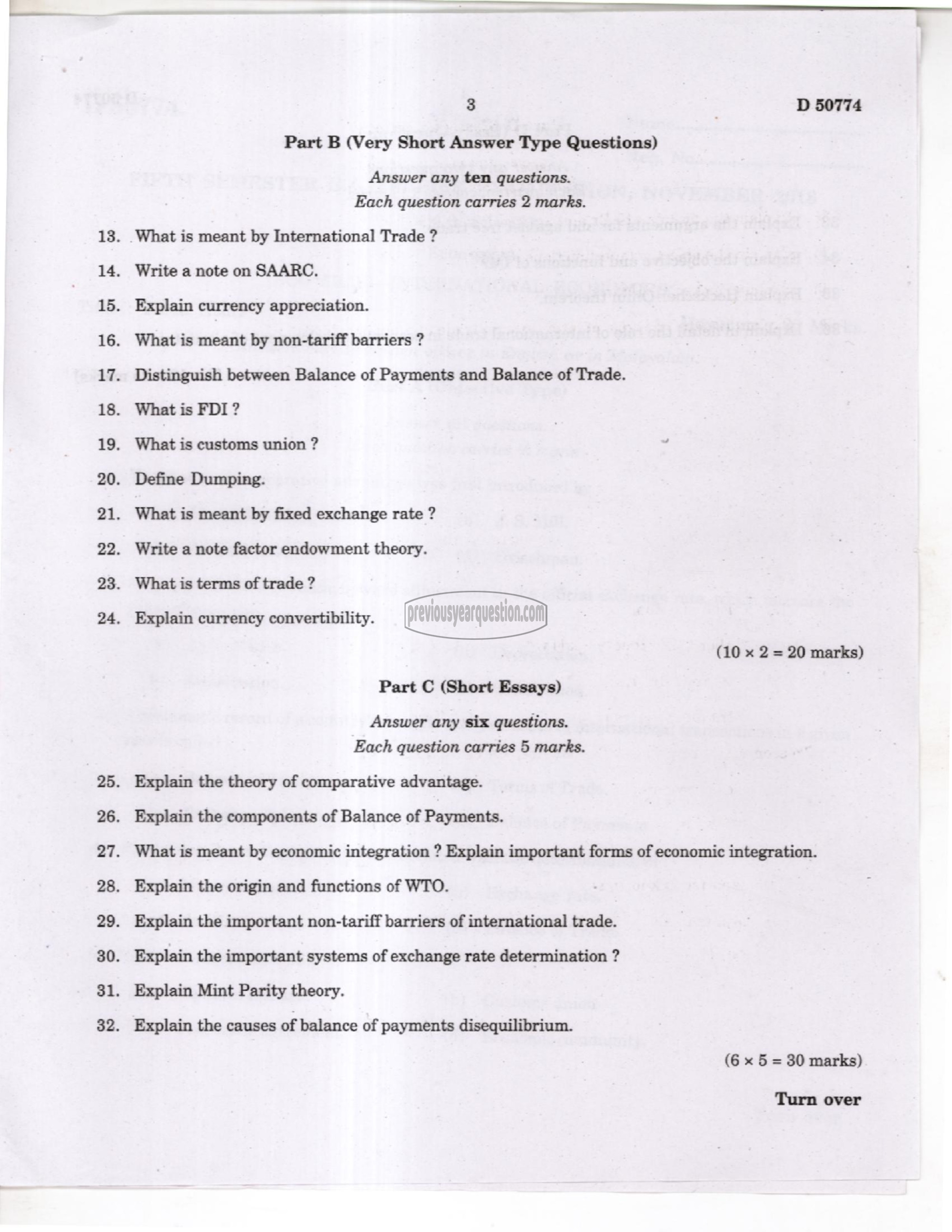 Question Paper - Mathematical Economics-3