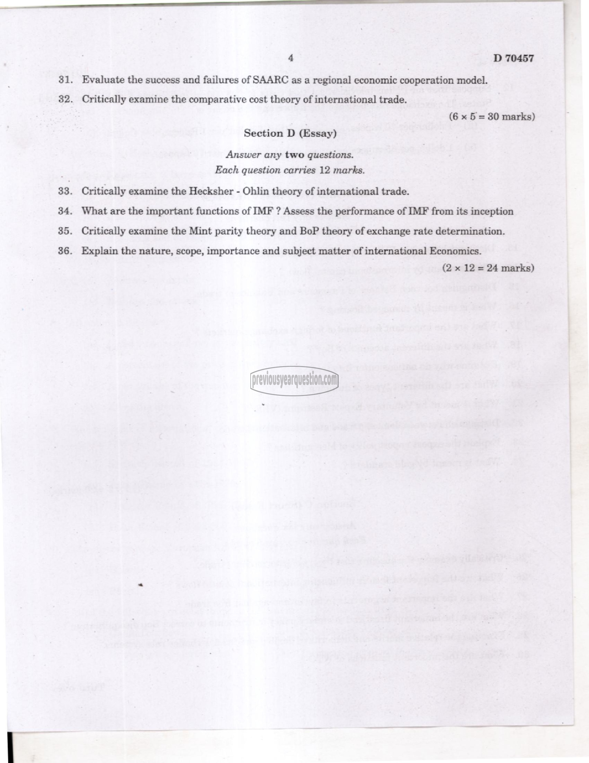 Question Paper - Mathematical Economics-4