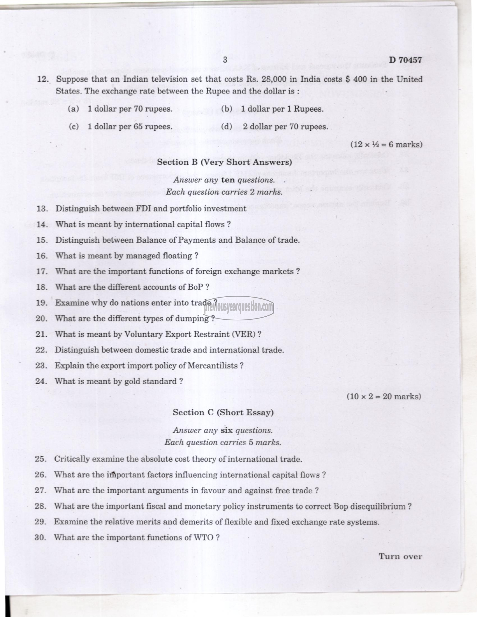 Question Paper - Mathematical Economics-3