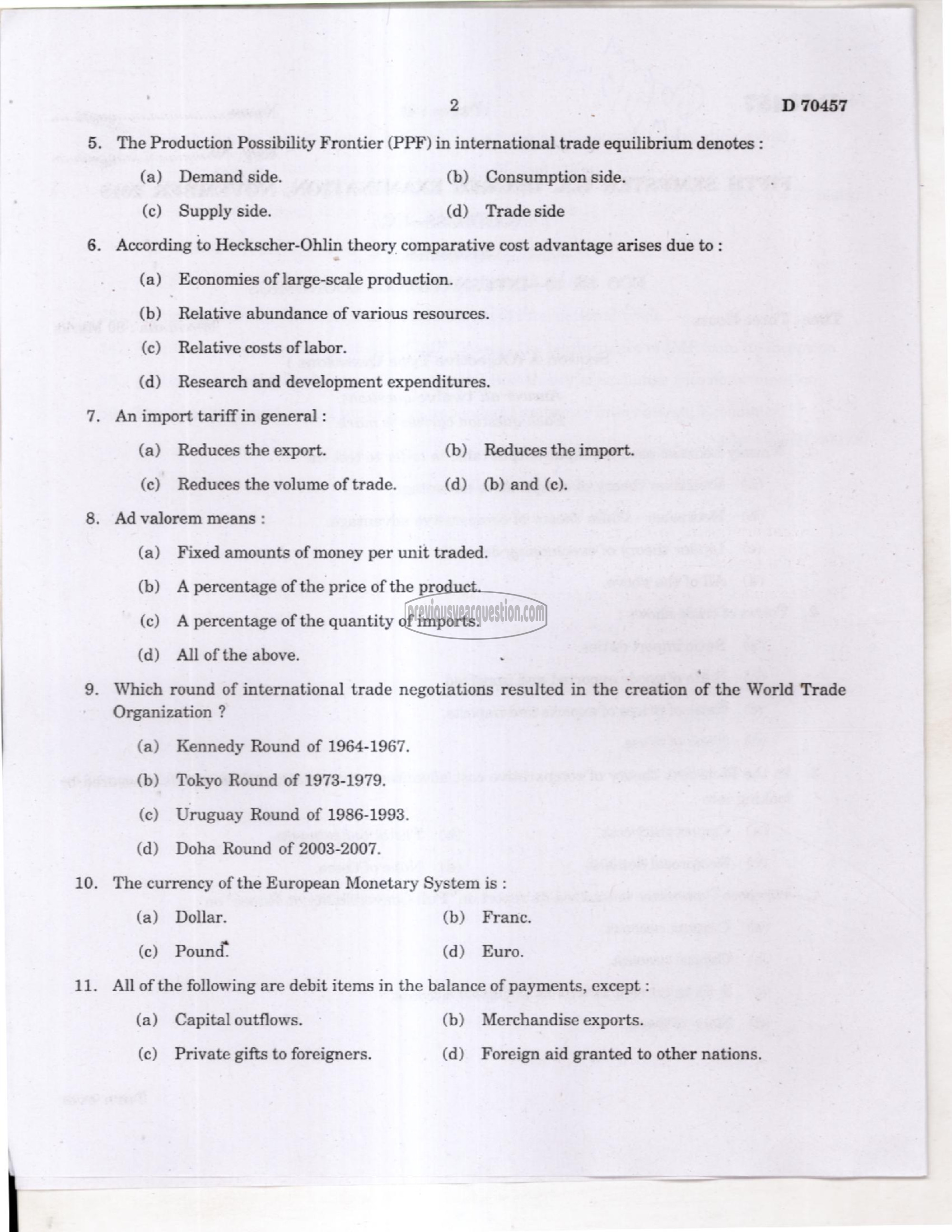 Question Paper - Mathematical Economics-2