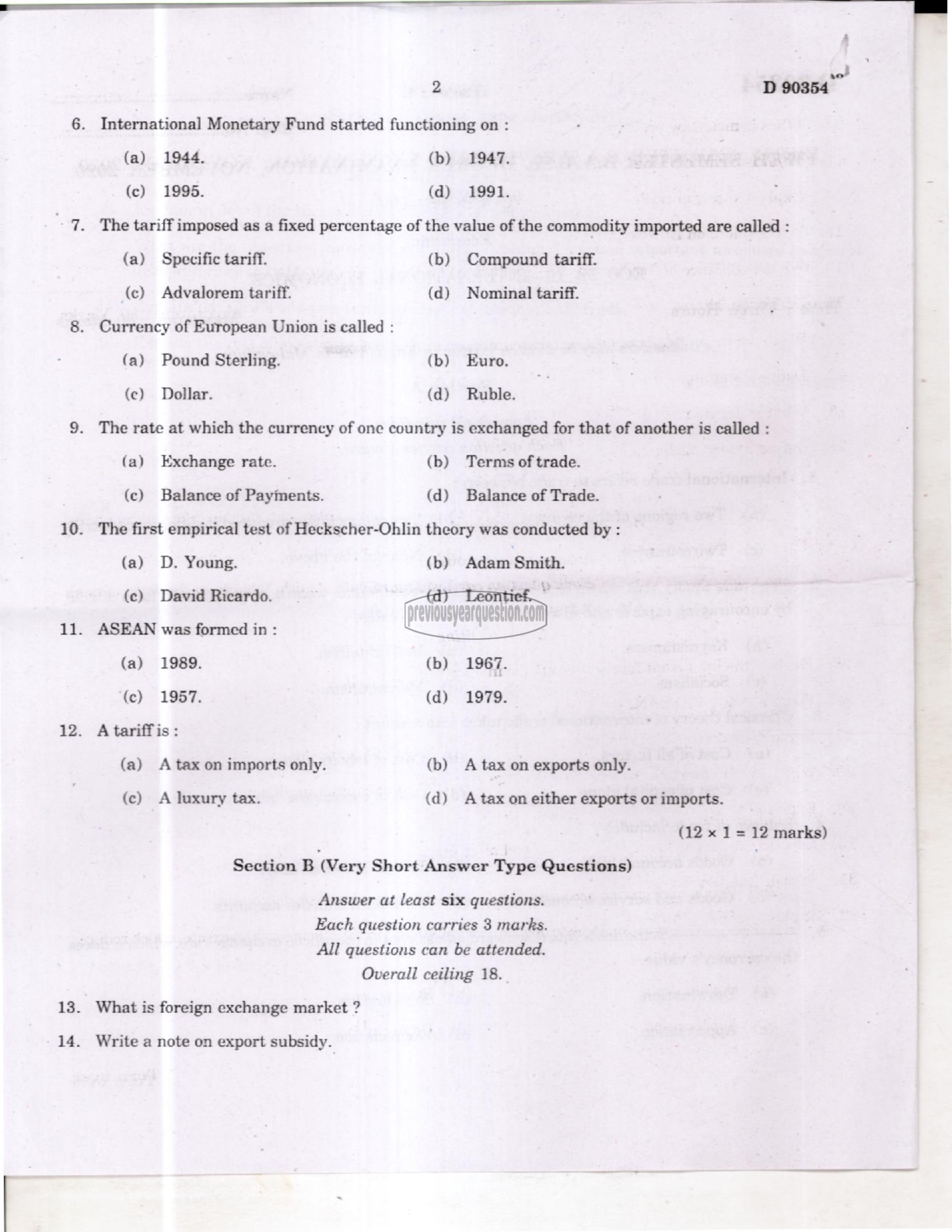 Question Paper - Mathematical Economics-2