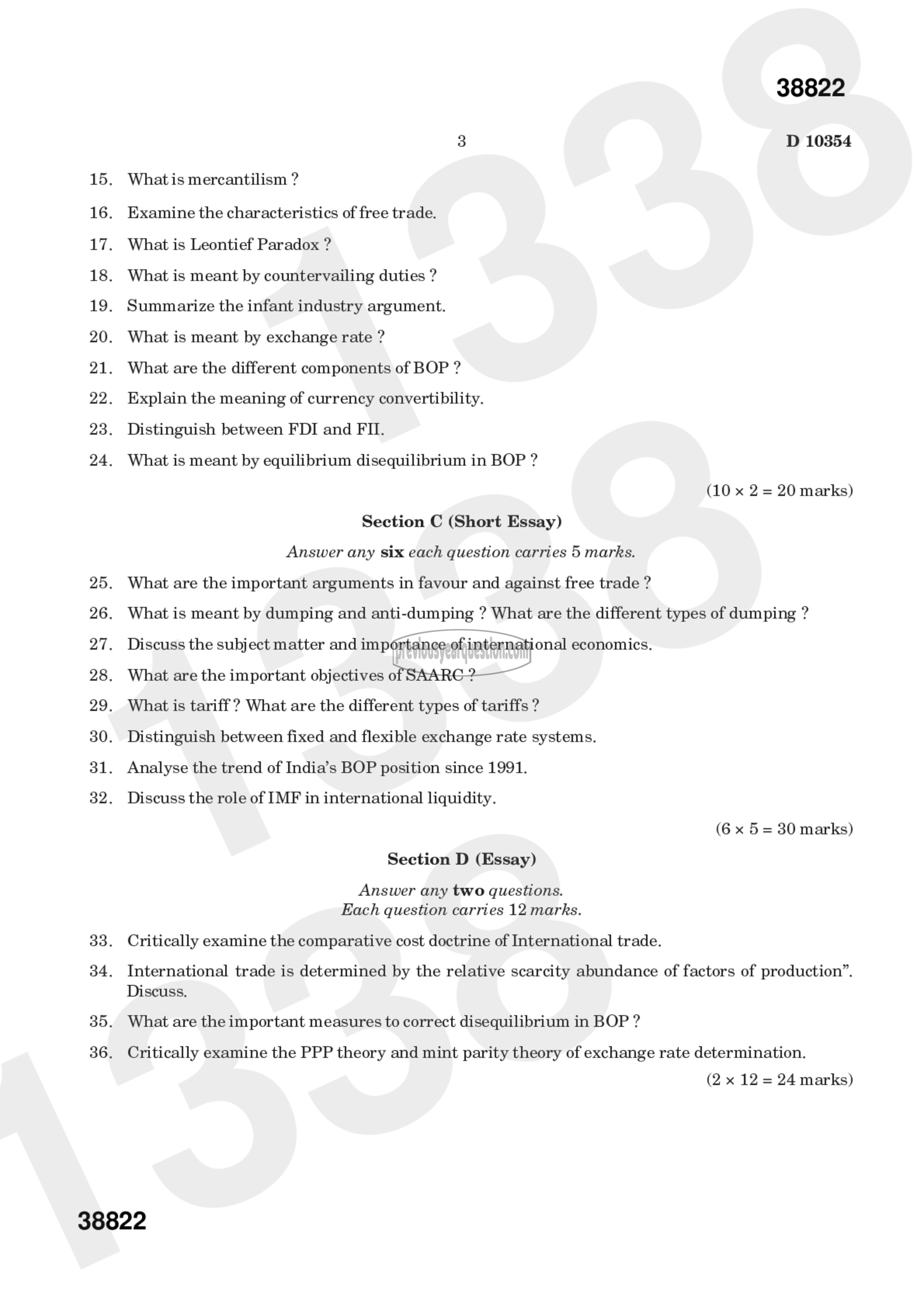 Question Paper - Mathematical Economics-3