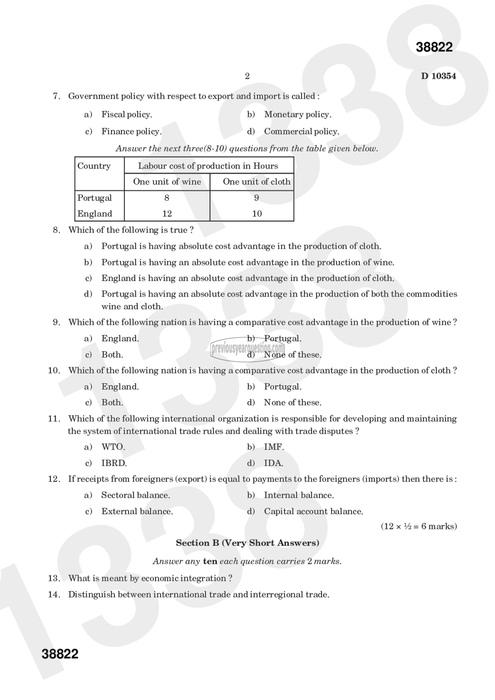 Question Paper - Mathematical Economics-2