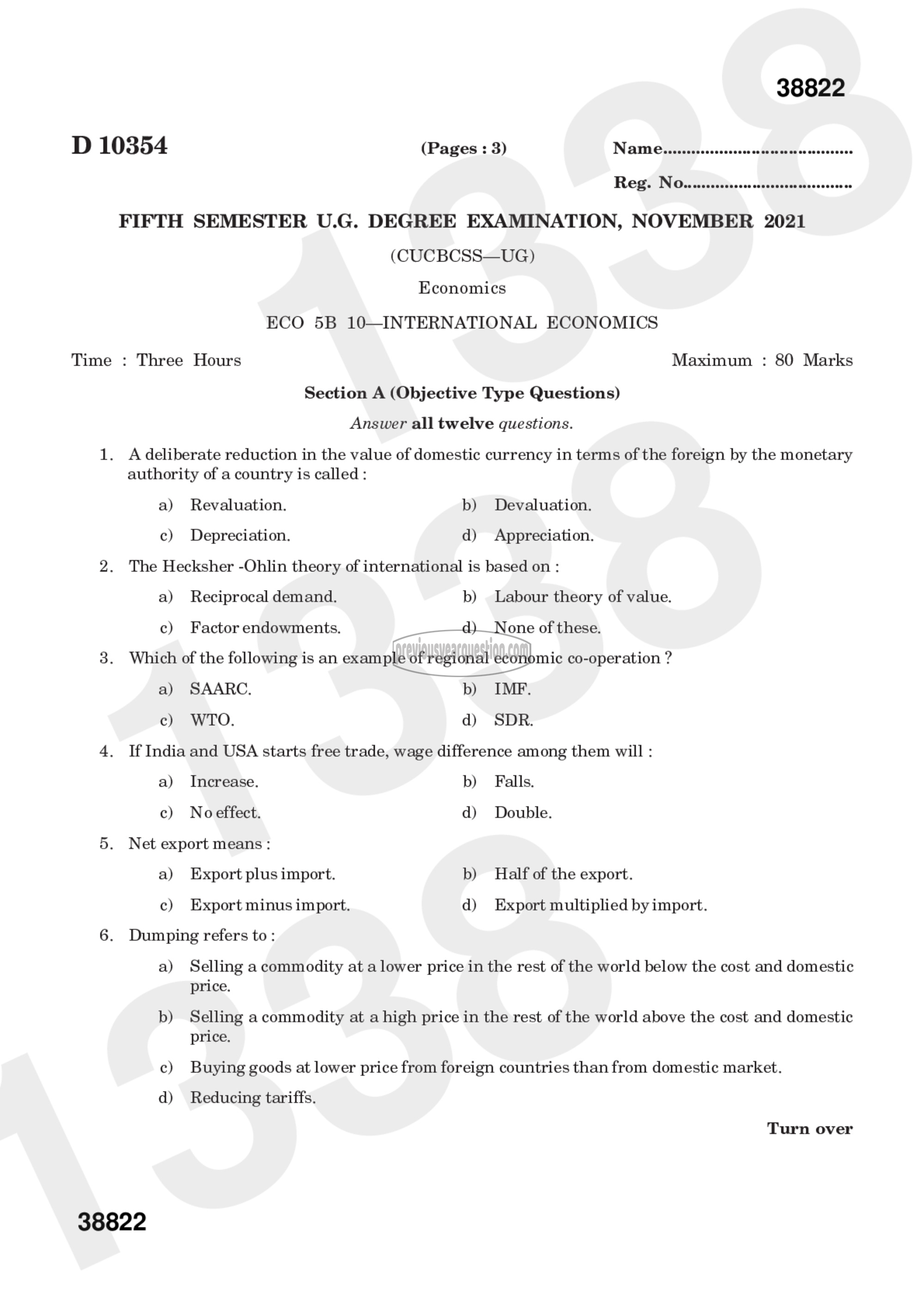 Question Paper - Mathematical Economics-1