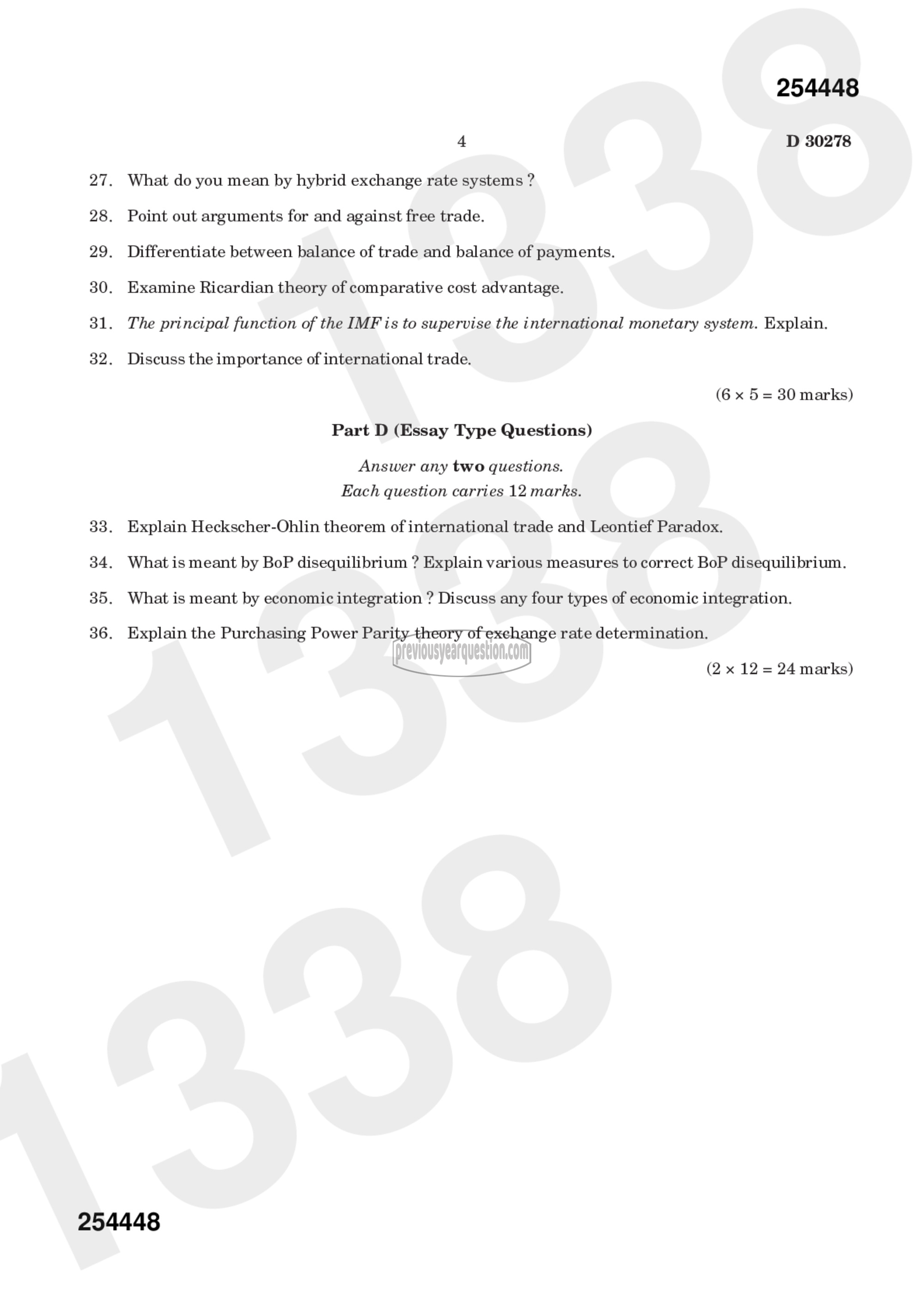 Question Paper - Mathematical Economics-4