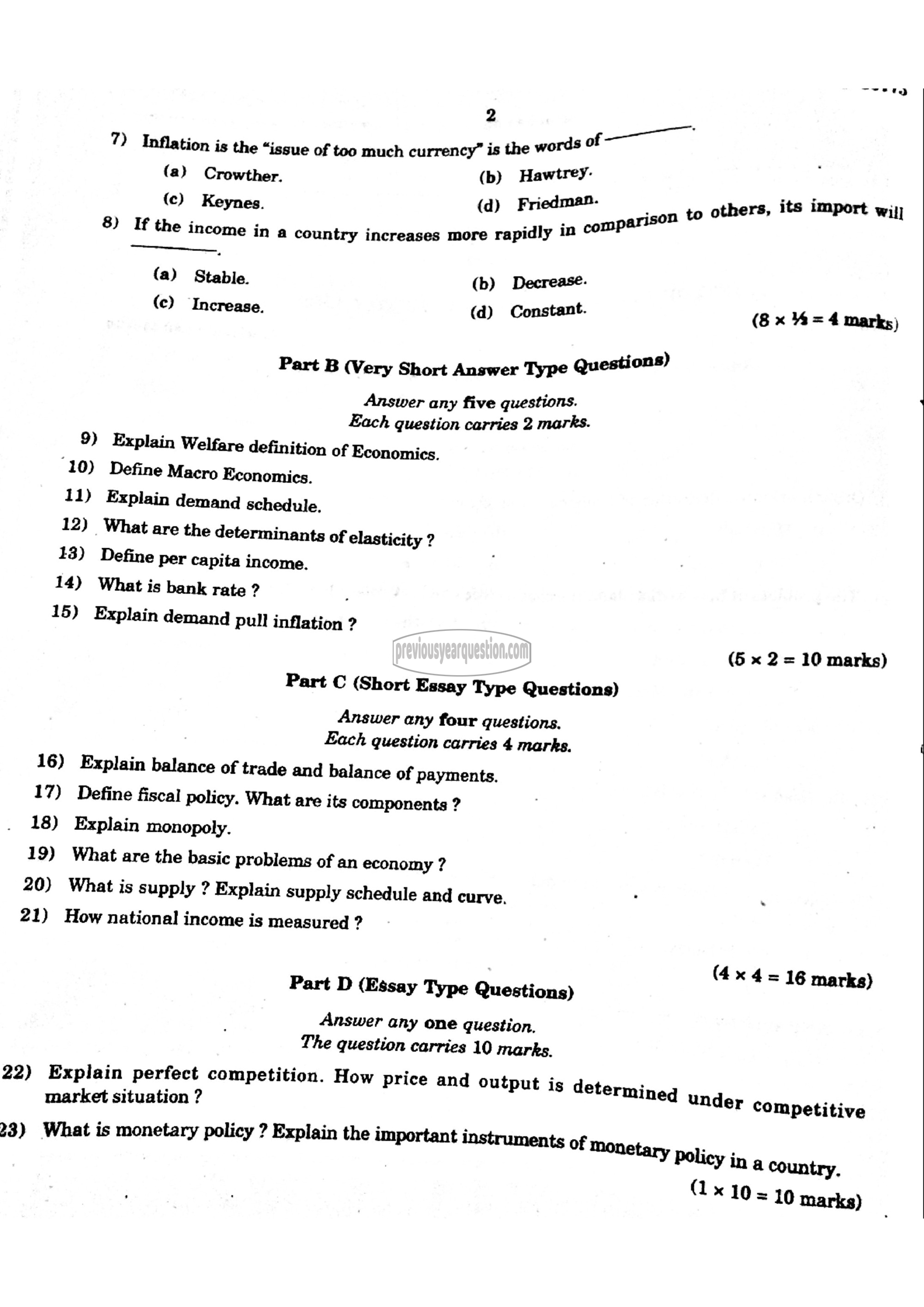 Question Paper - Economics in Everyday Life-2