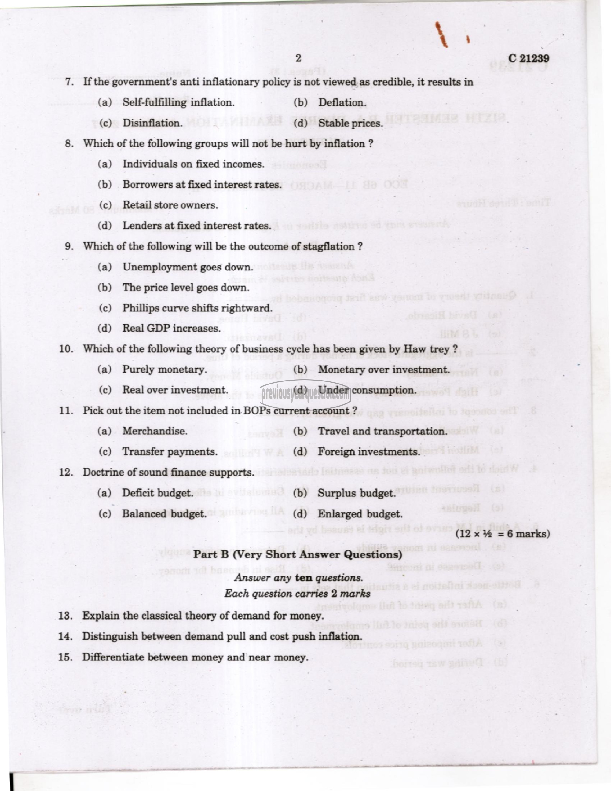 Question Paper - Financial Economics-2