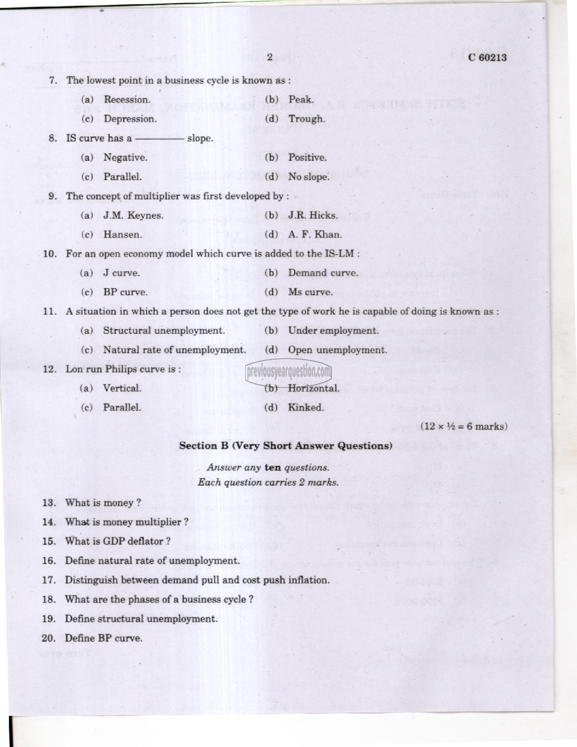 Question Paper - Financial Economics-2