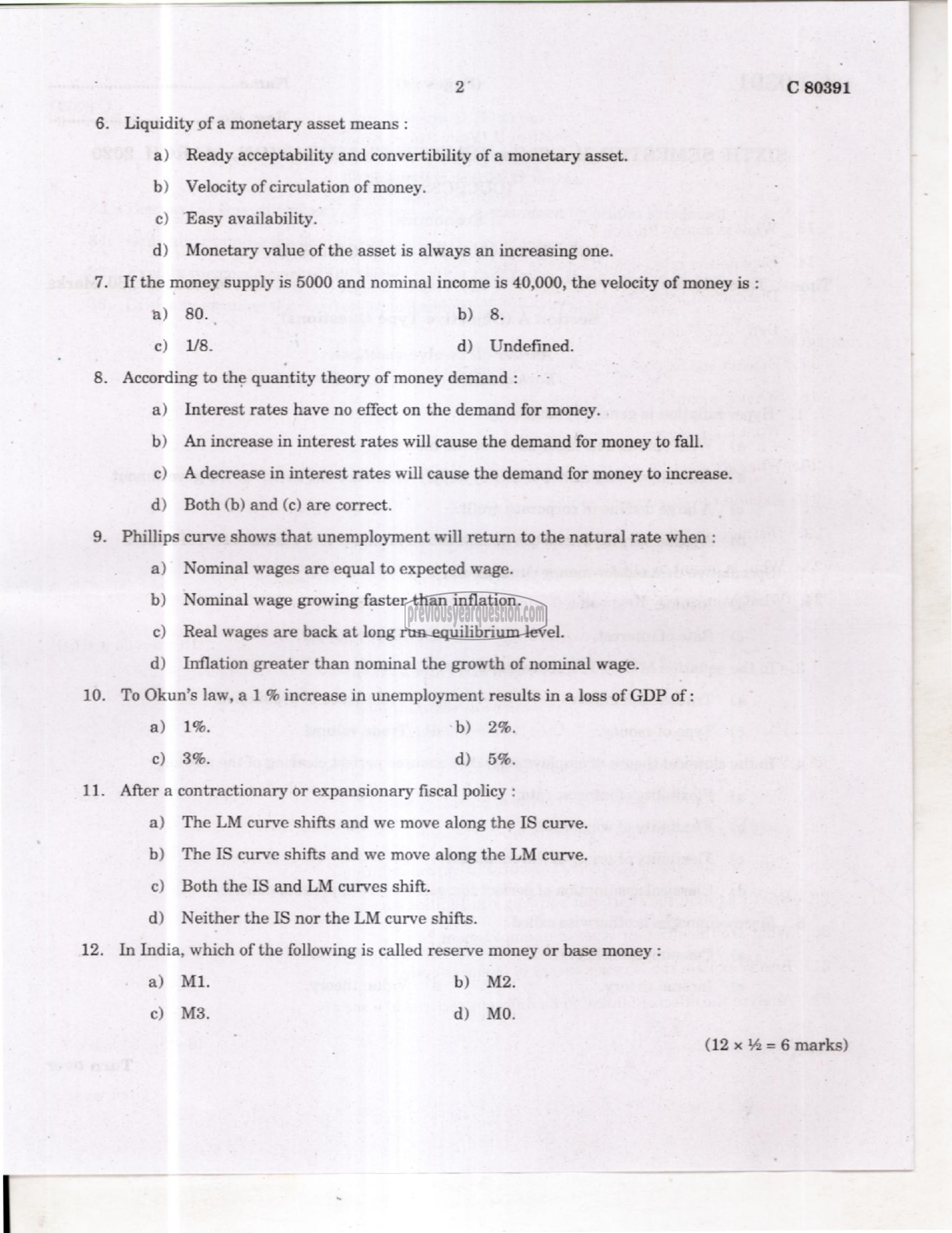 Question Paper - Financial Economics-2