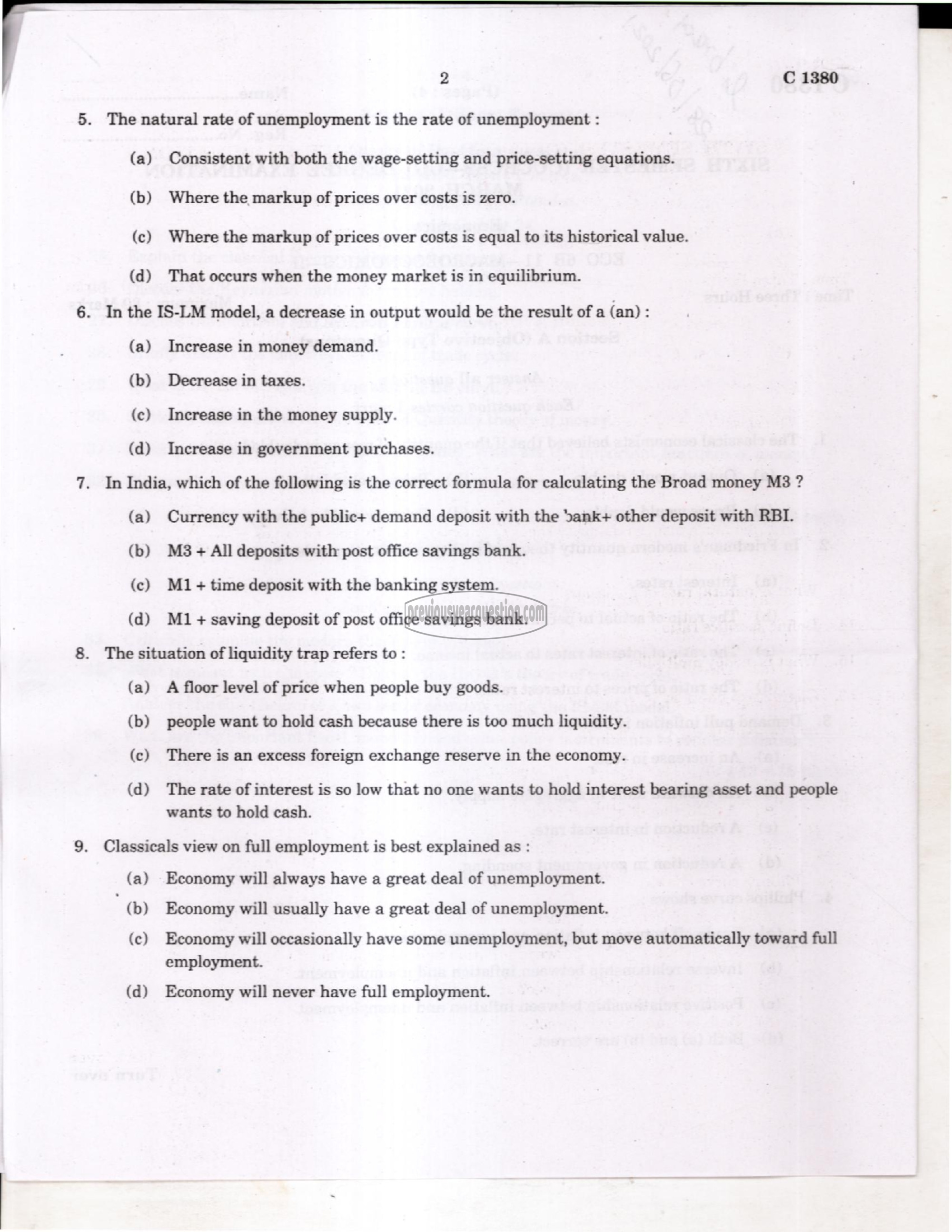 Question Paper - Financial Economics-2