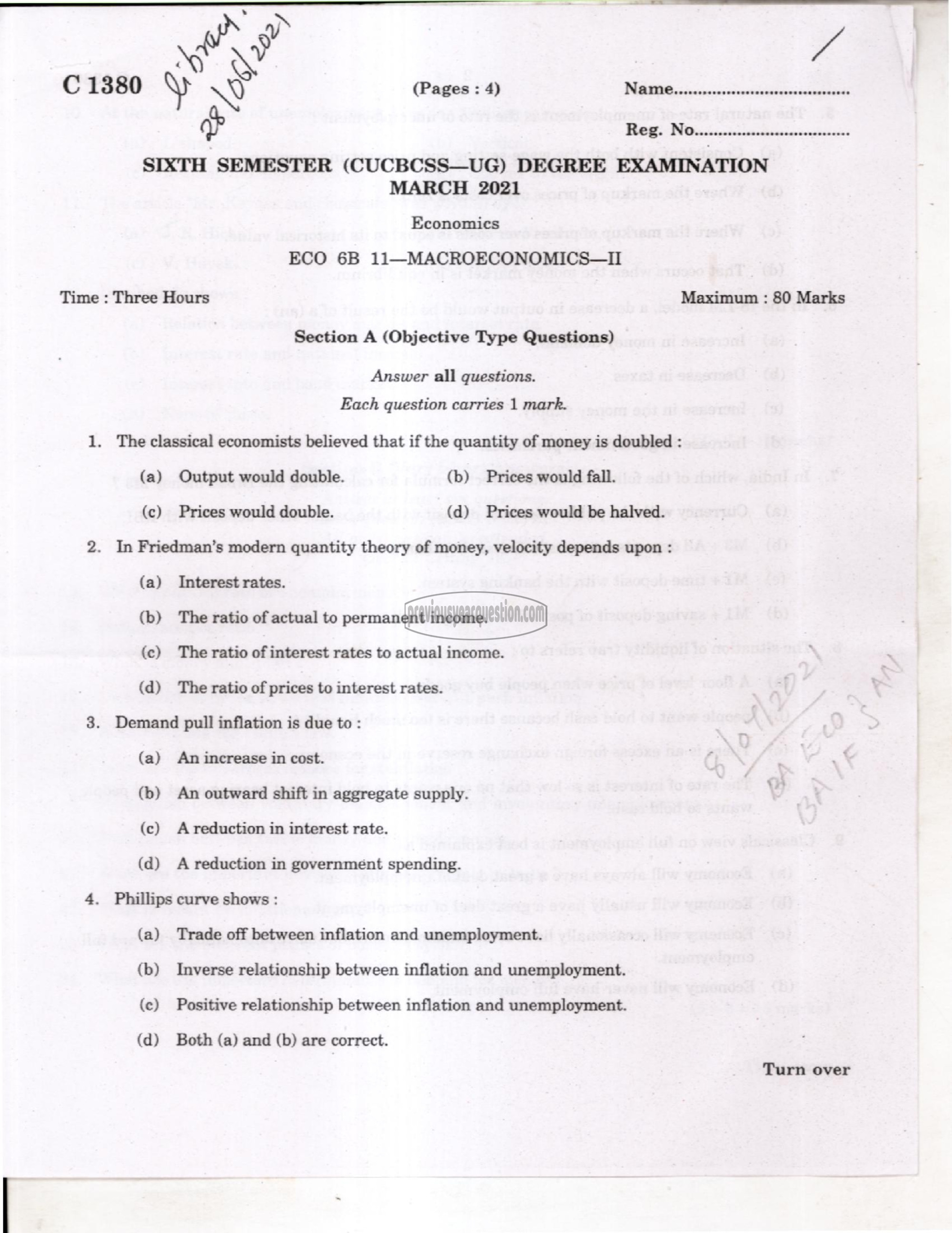 Question Paper - Financial Economics-1