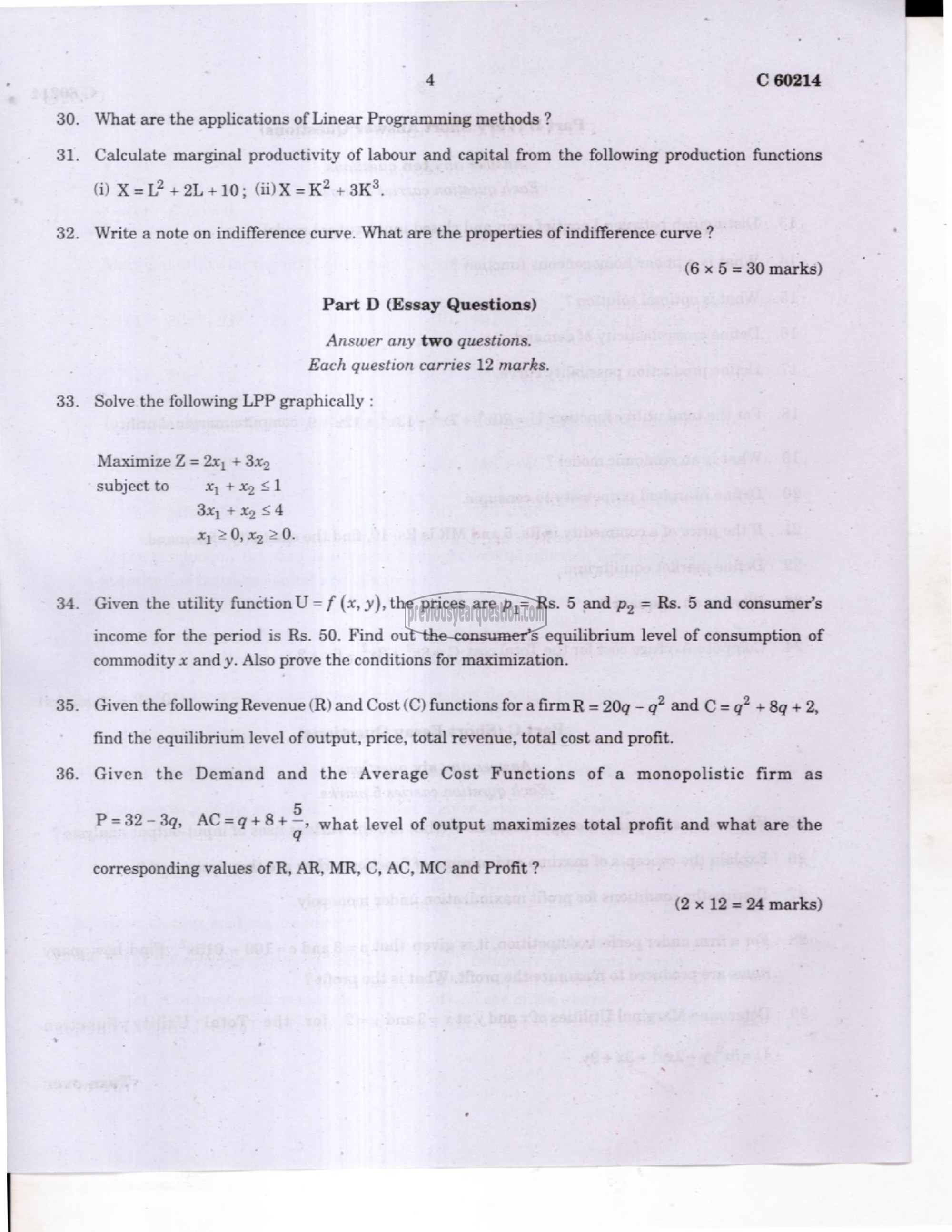 Question Paper - International Economics-4