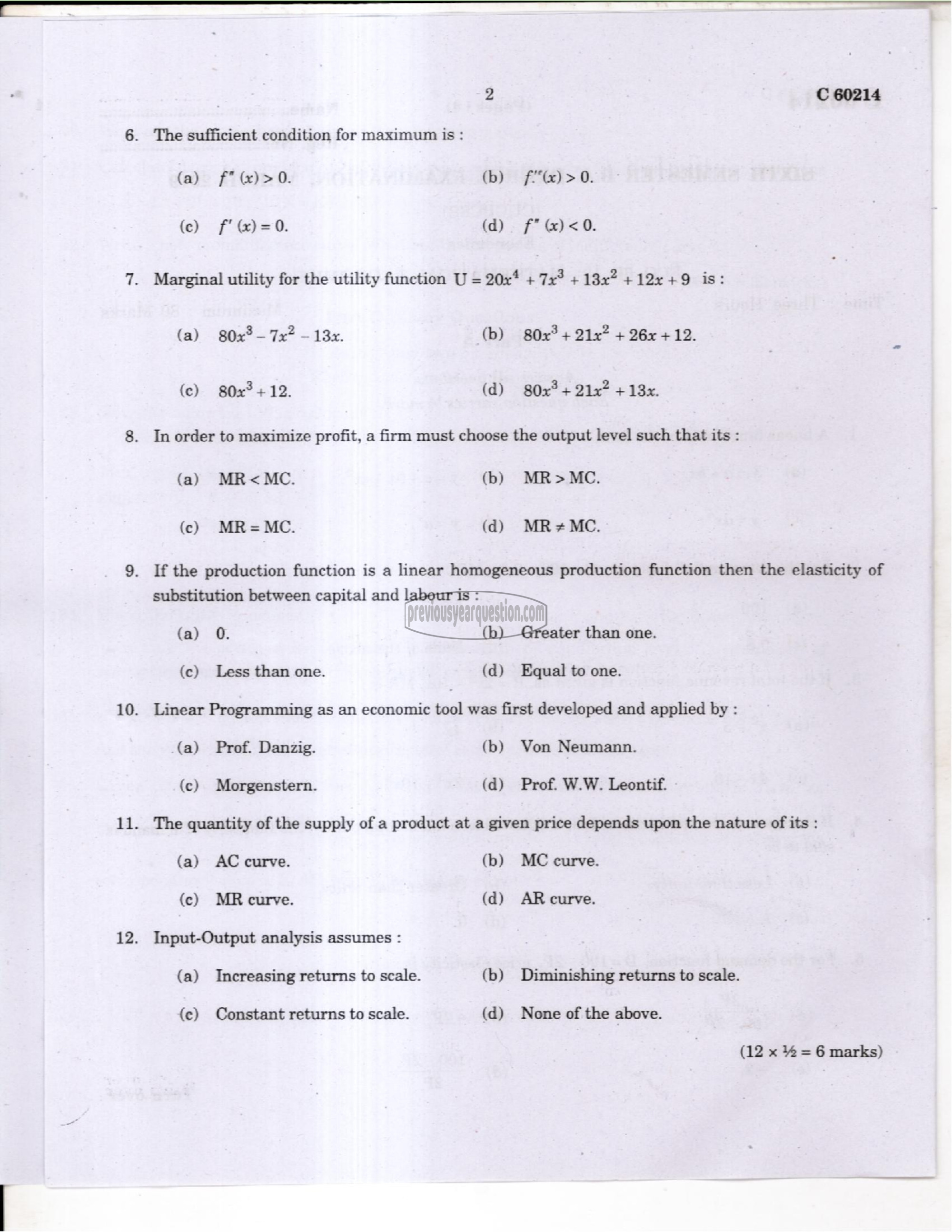 Question Paper - International Economics-2