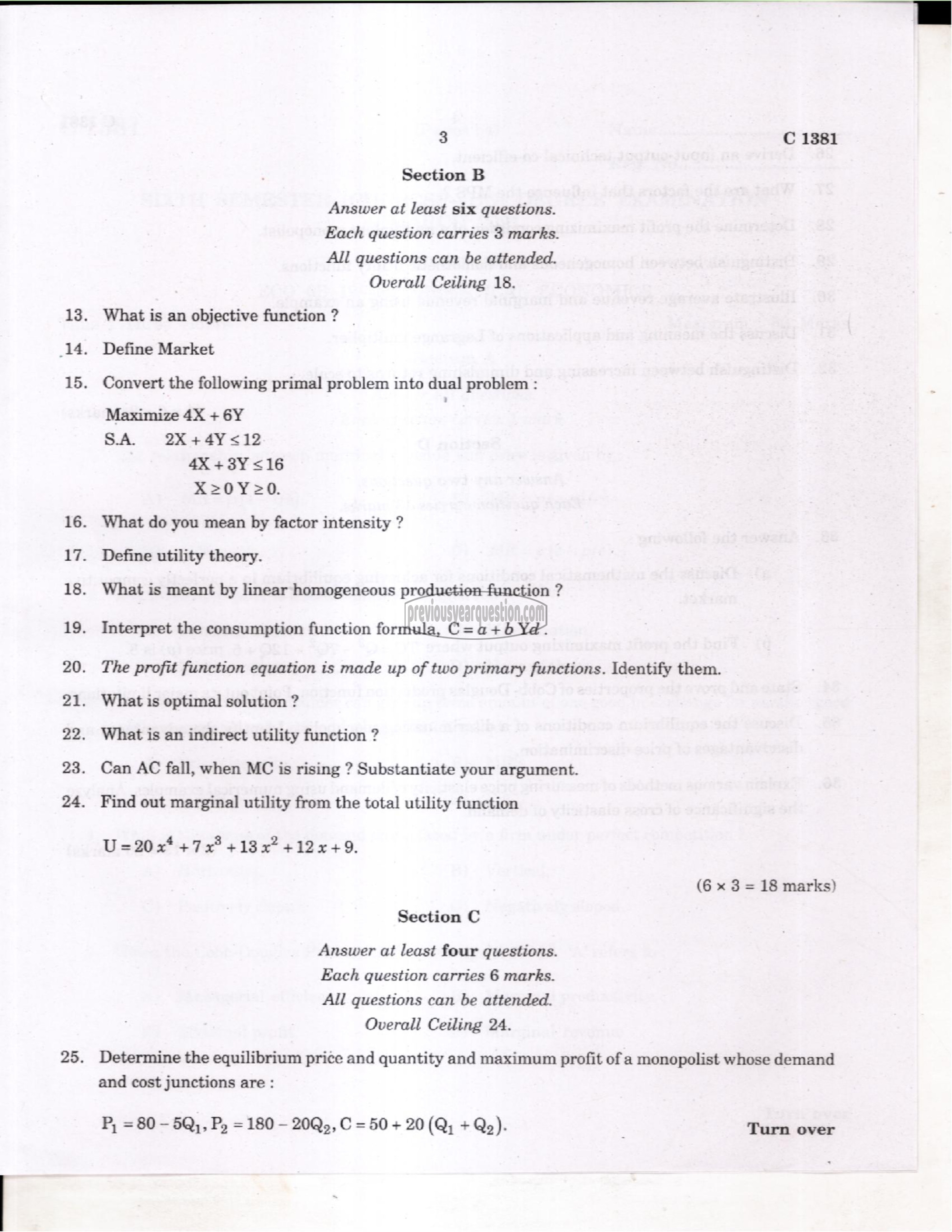 Question Paper - International Economics-3