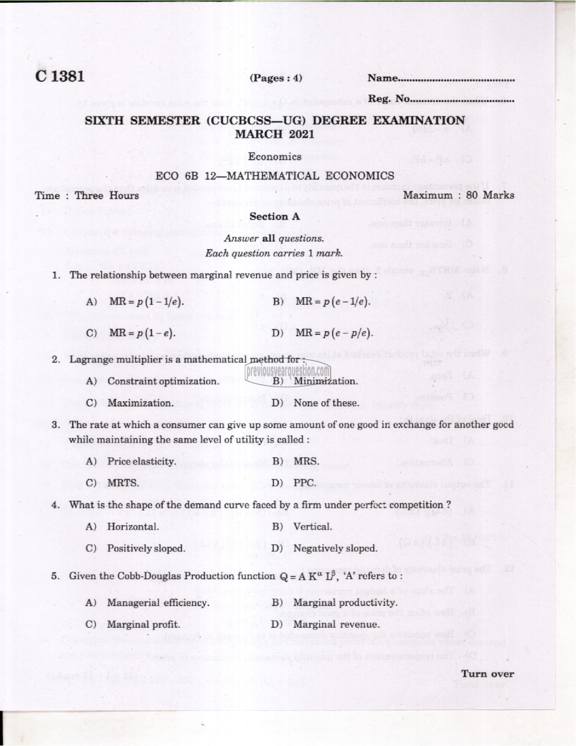 Question Paper - International Economics-1