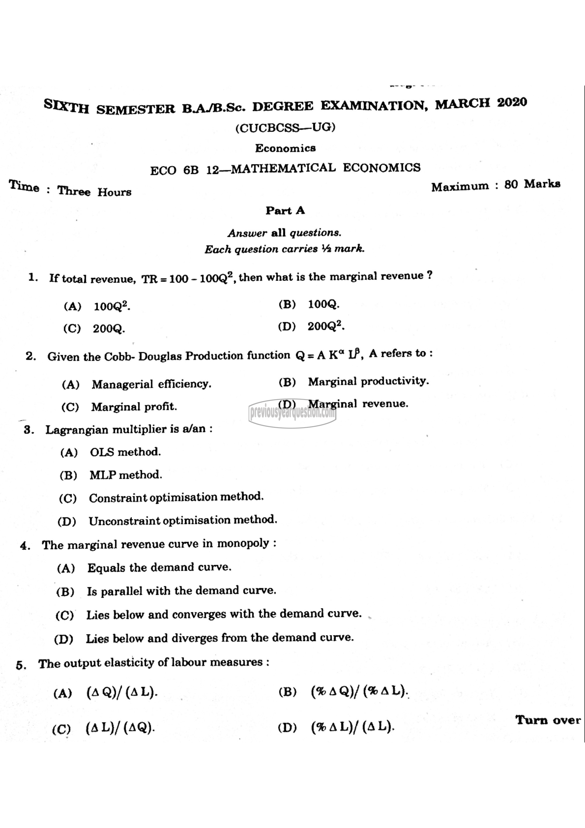 Question Paper - International Economics-1