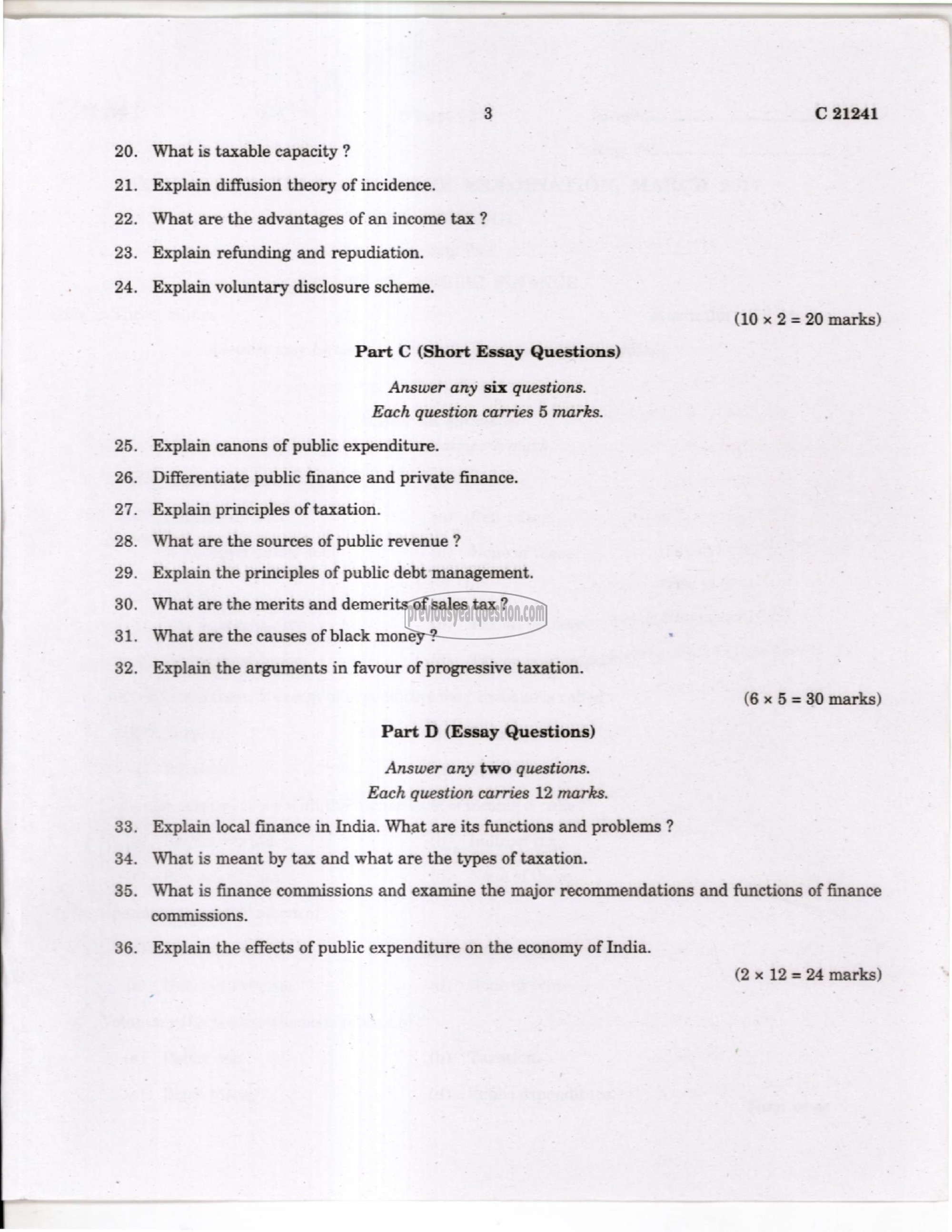 Question Paper - Development of Economic Thought-3