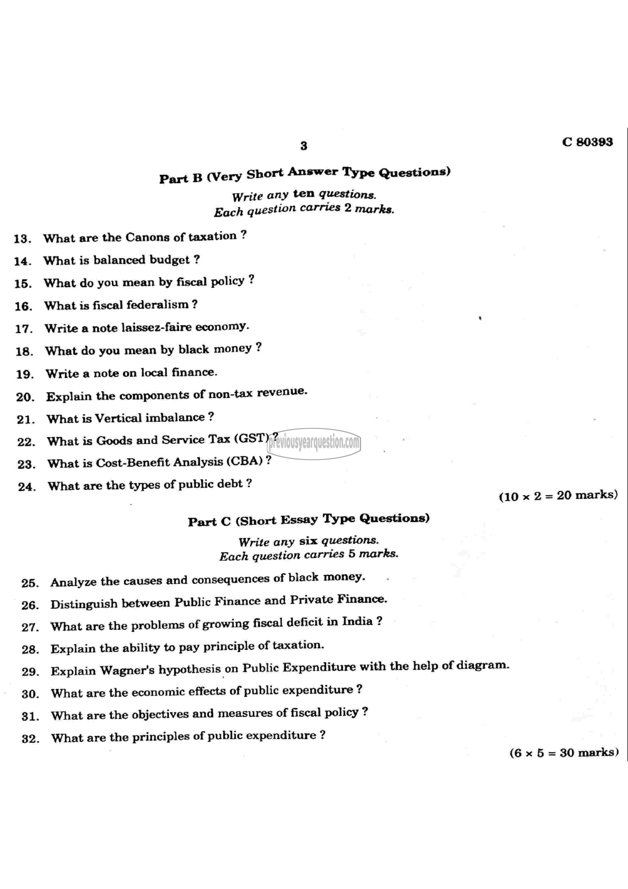 Question Paper - Development of Economic Thought-3