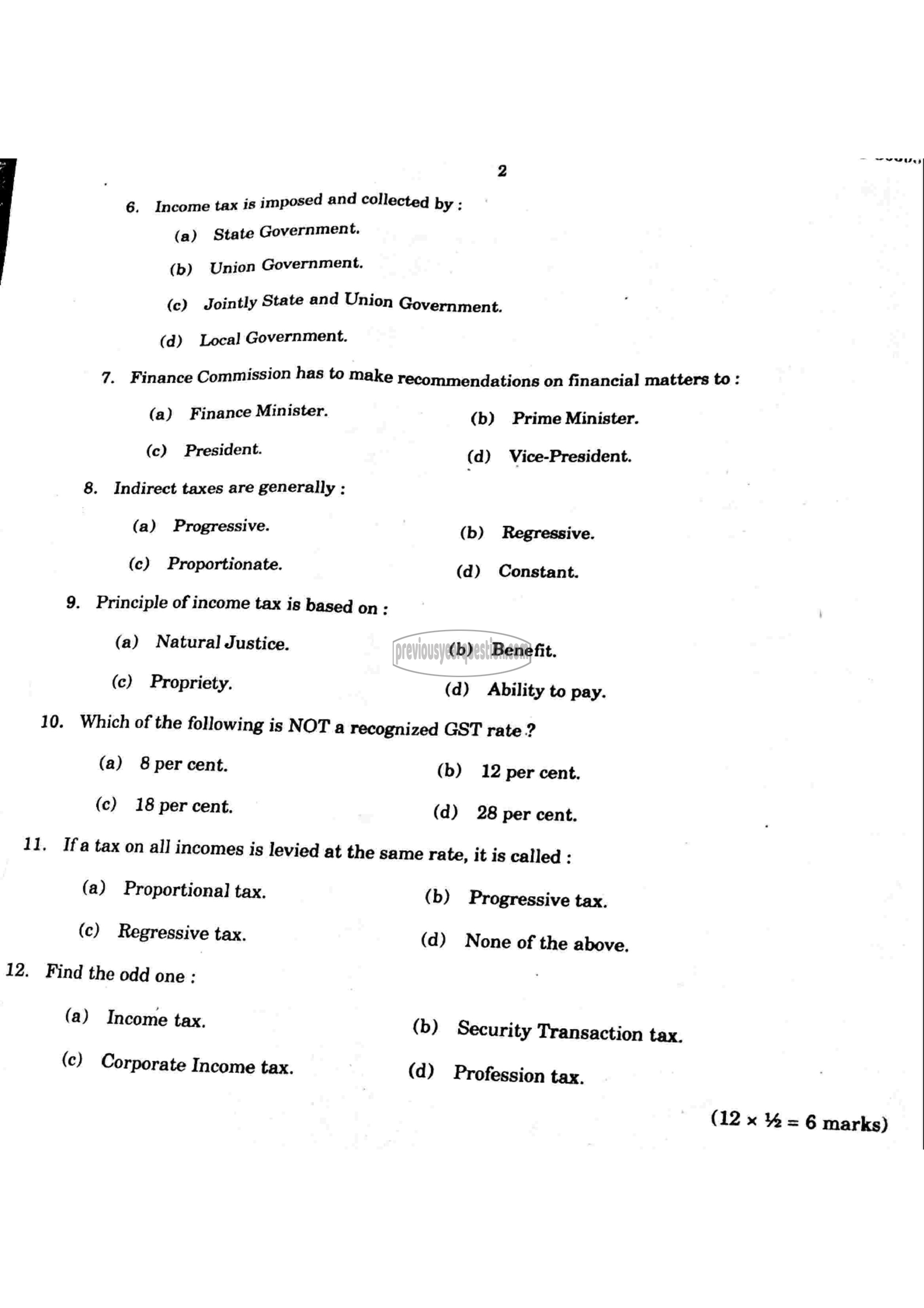 Question Paper - Development of Economic Thought-2