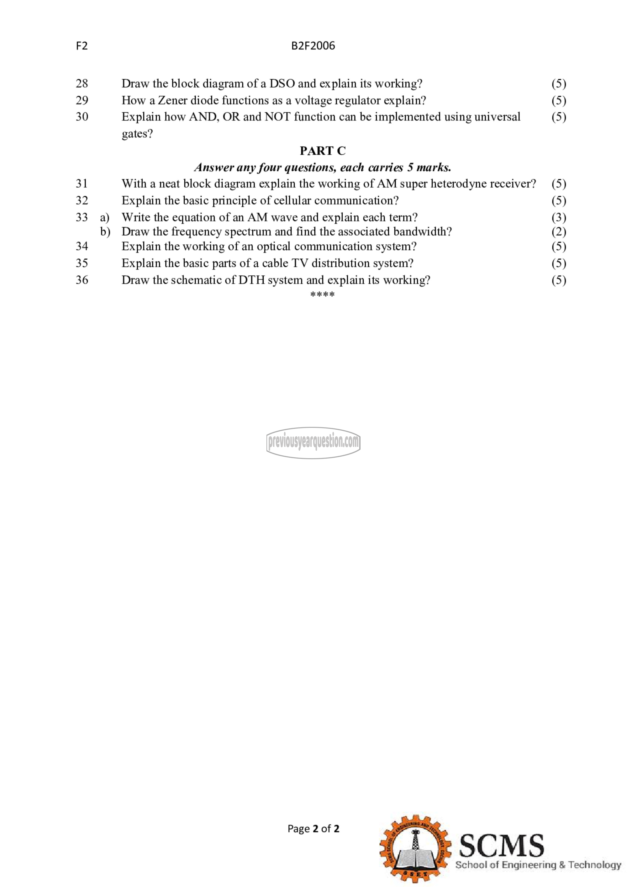 Question Paper - BASICS OF ELECTRONICS ENGINEERING-2