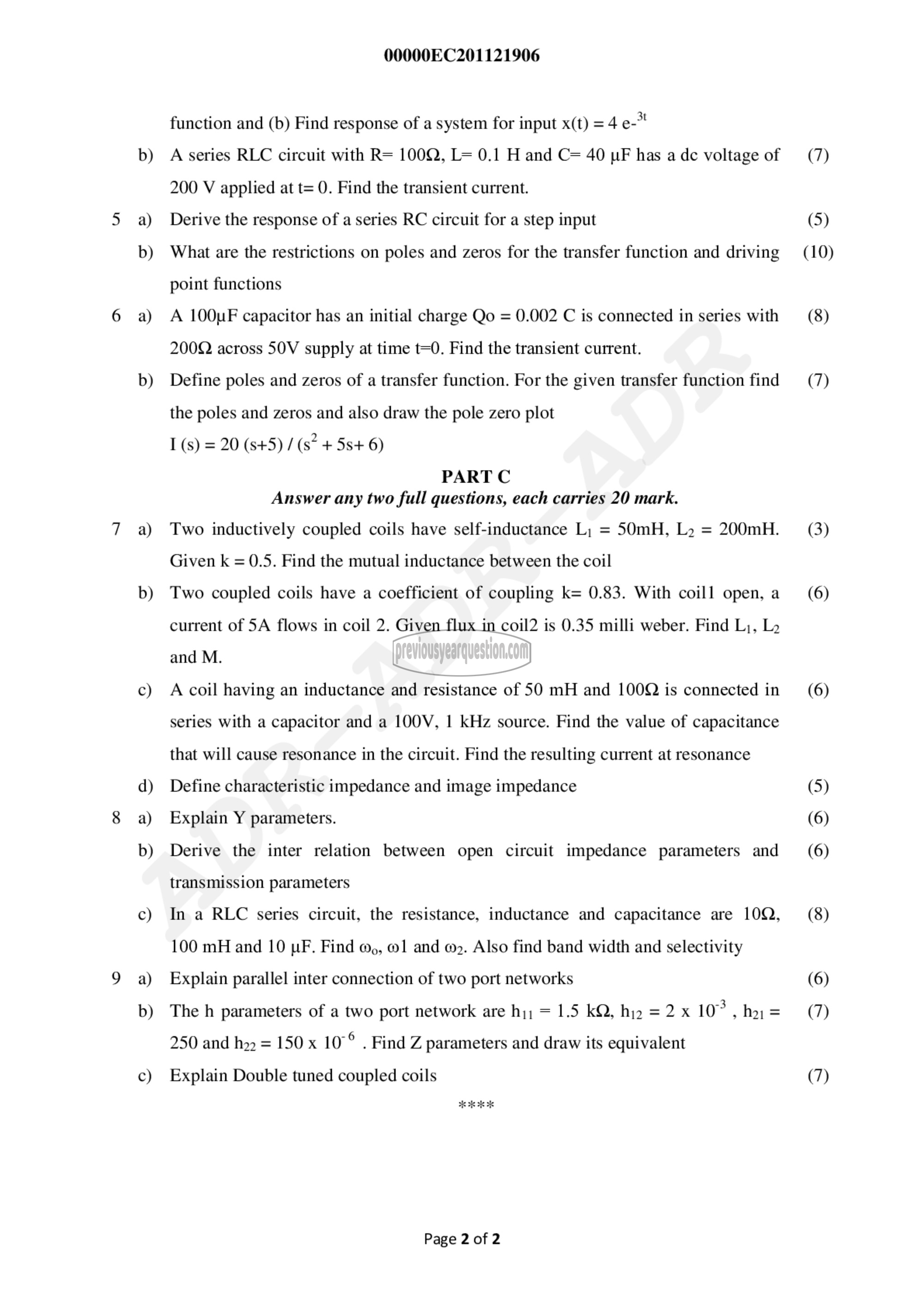 Question Paper - Network Theory-2