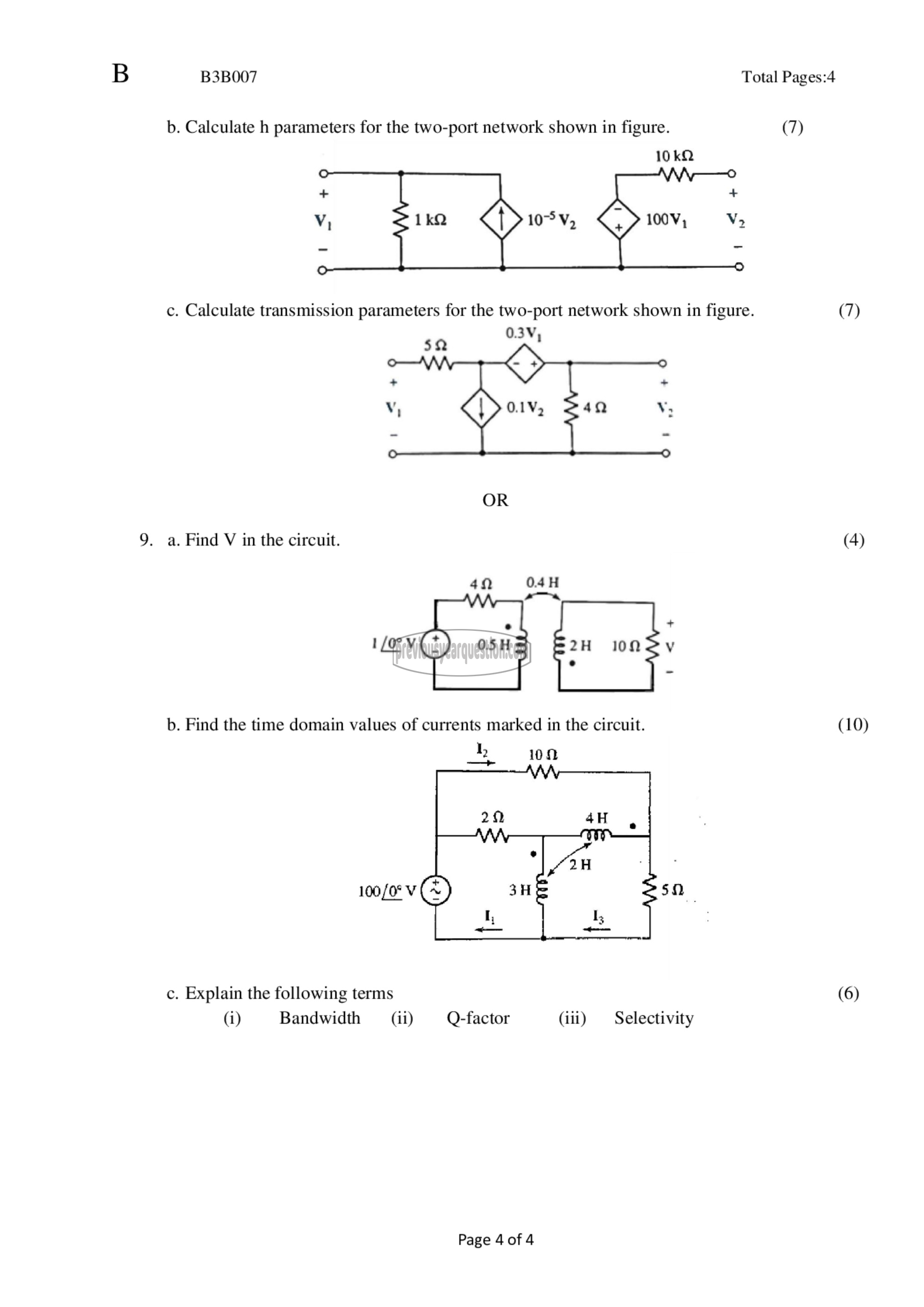 Question Paper - Network Theory-4