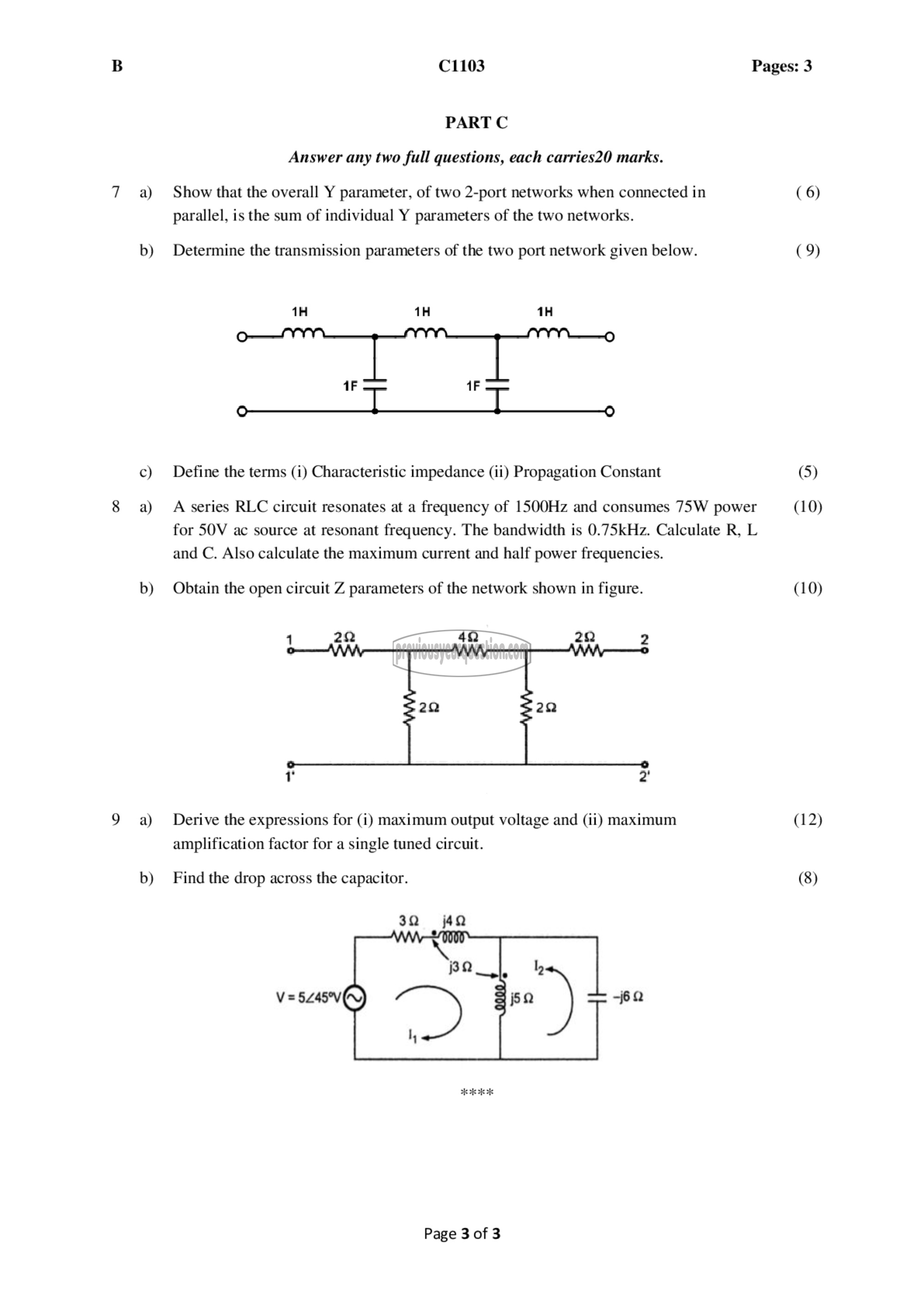 Question Paper - Network Theory-3