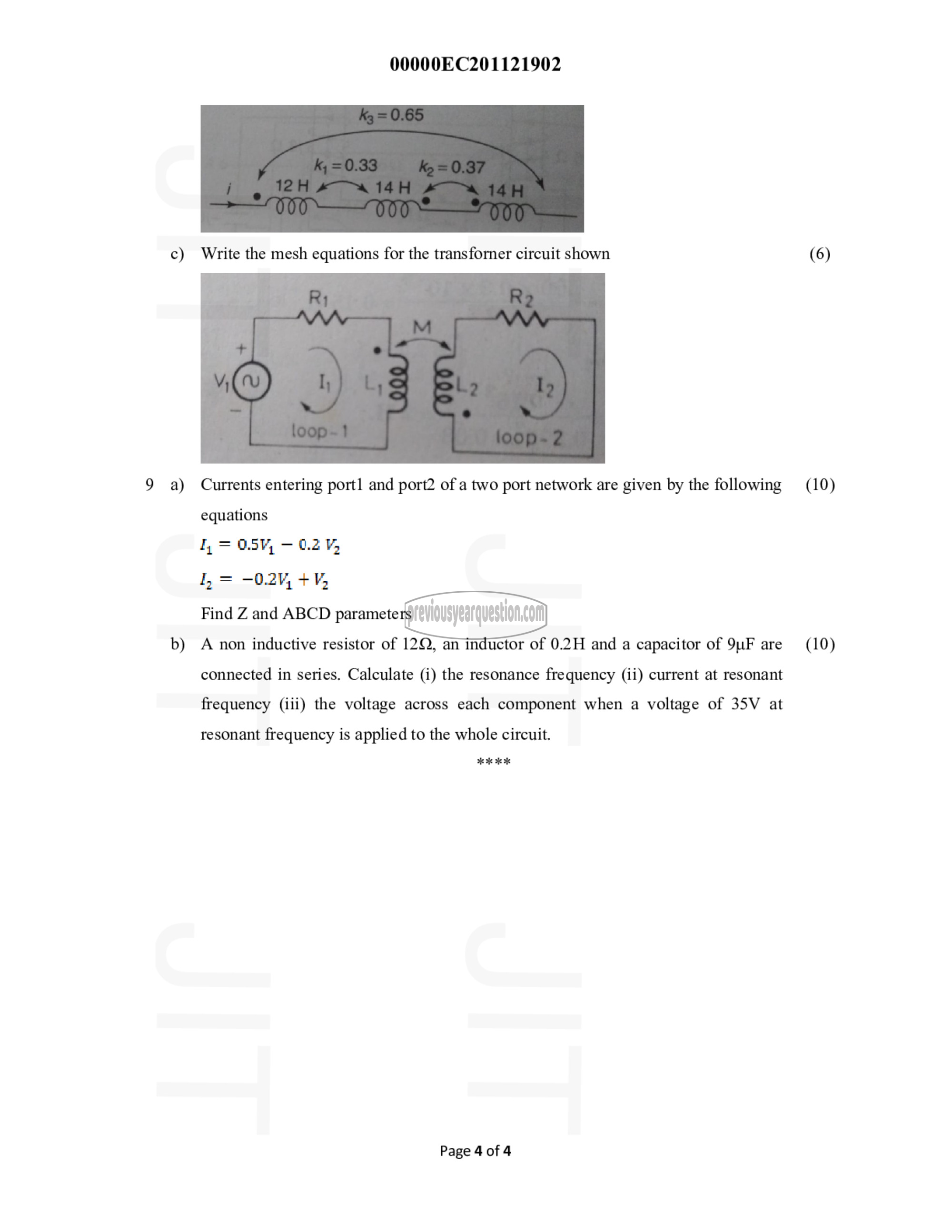 Question Paper - Network Theory-4