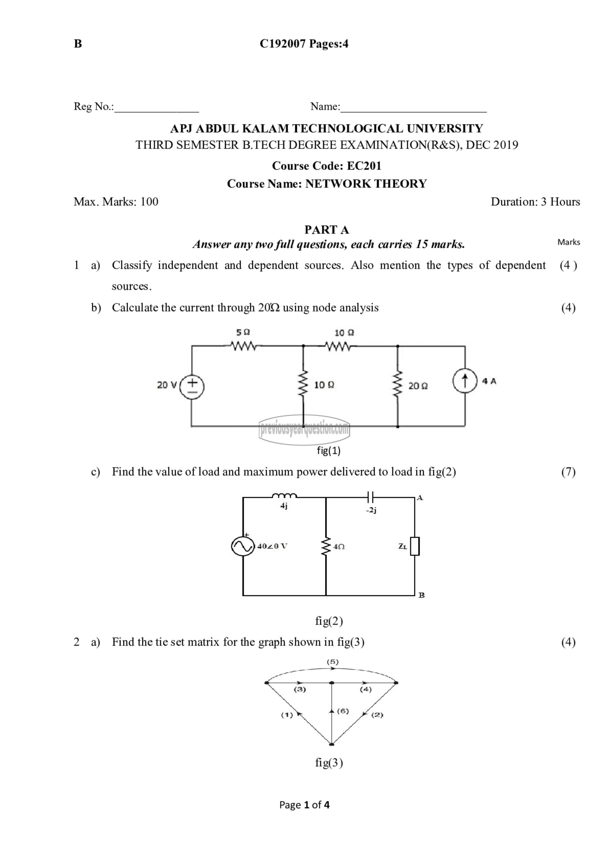 Question Paper - Network Theory-1