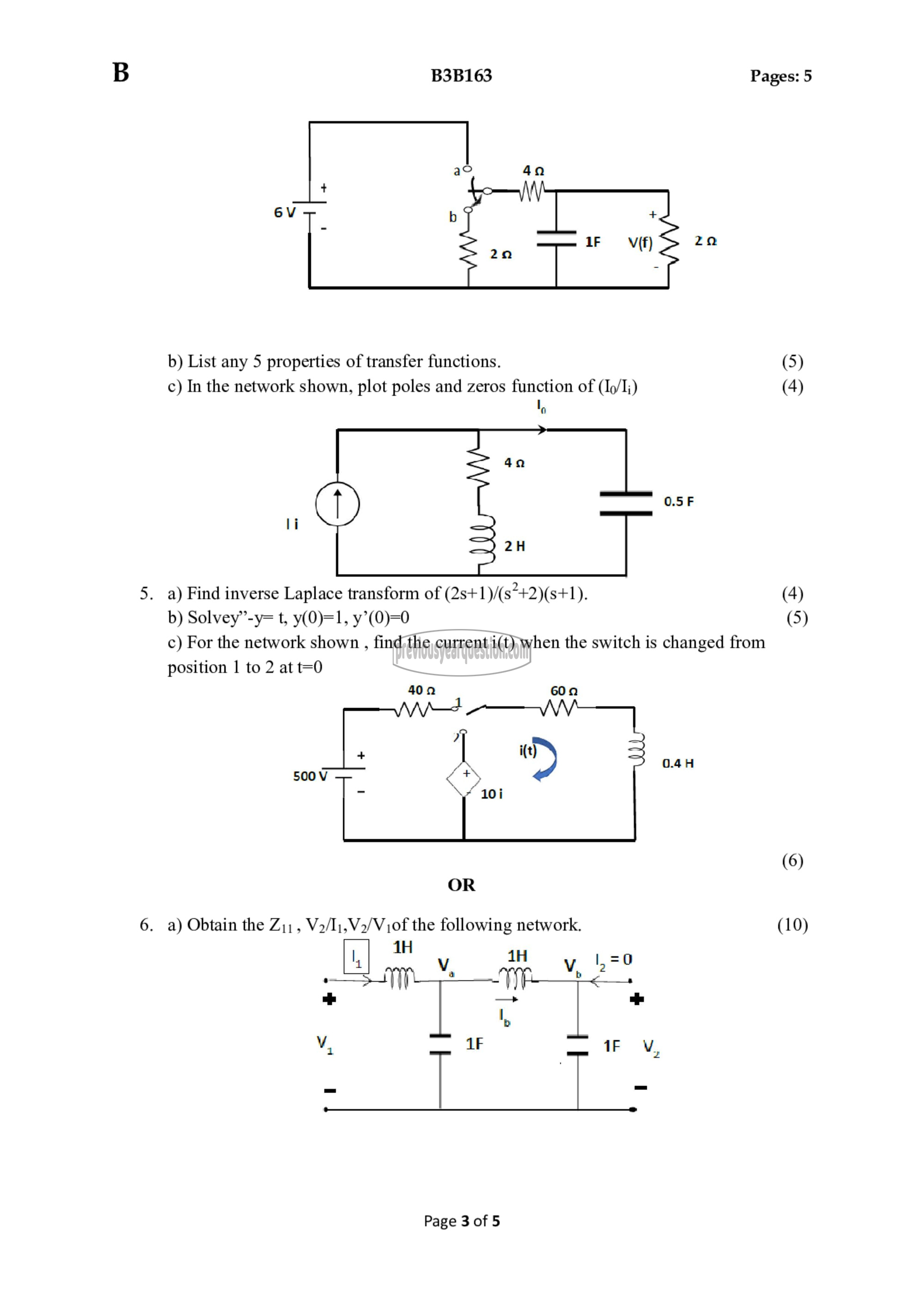 Question Paper - Network Theory-3