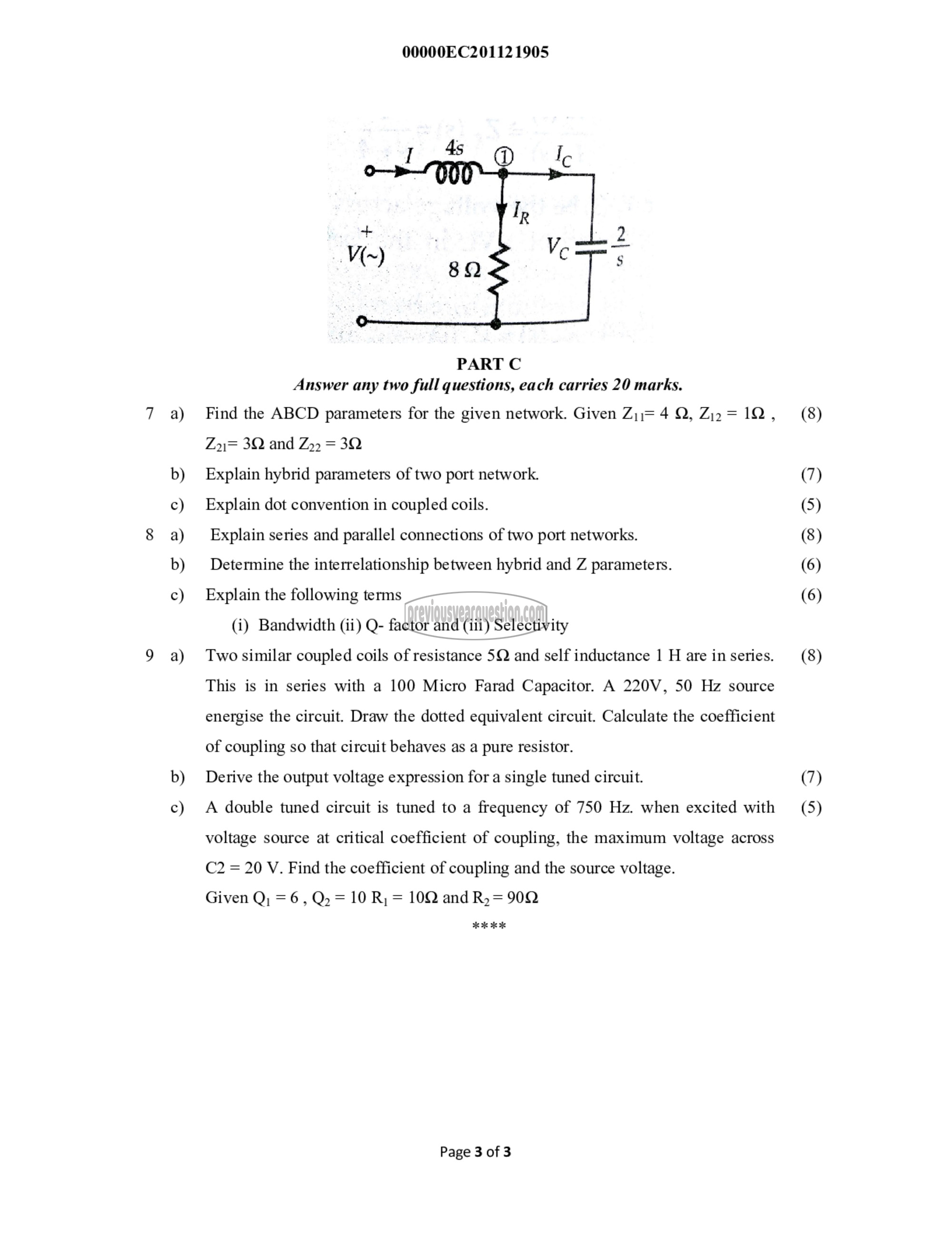 Question Paper - Network Theory-3