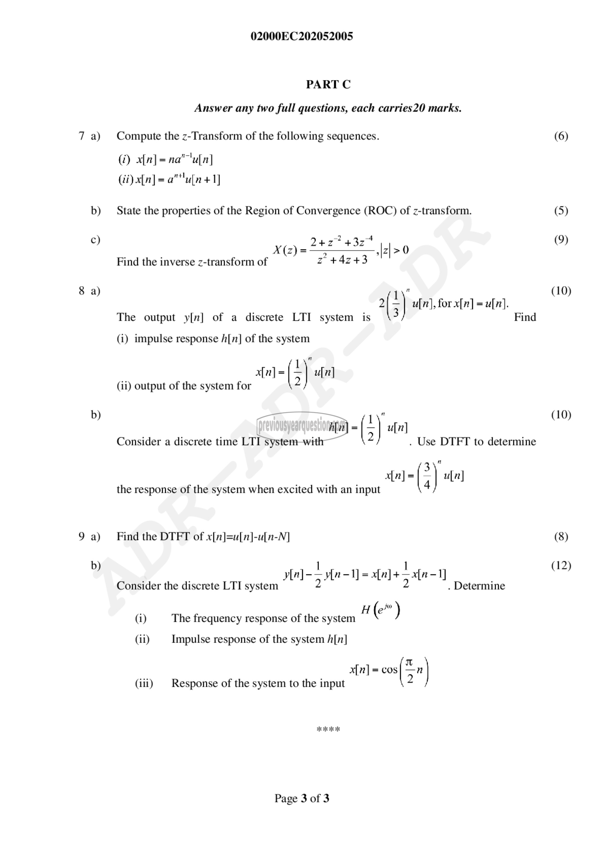 Question Paper - Signals & Systems-3