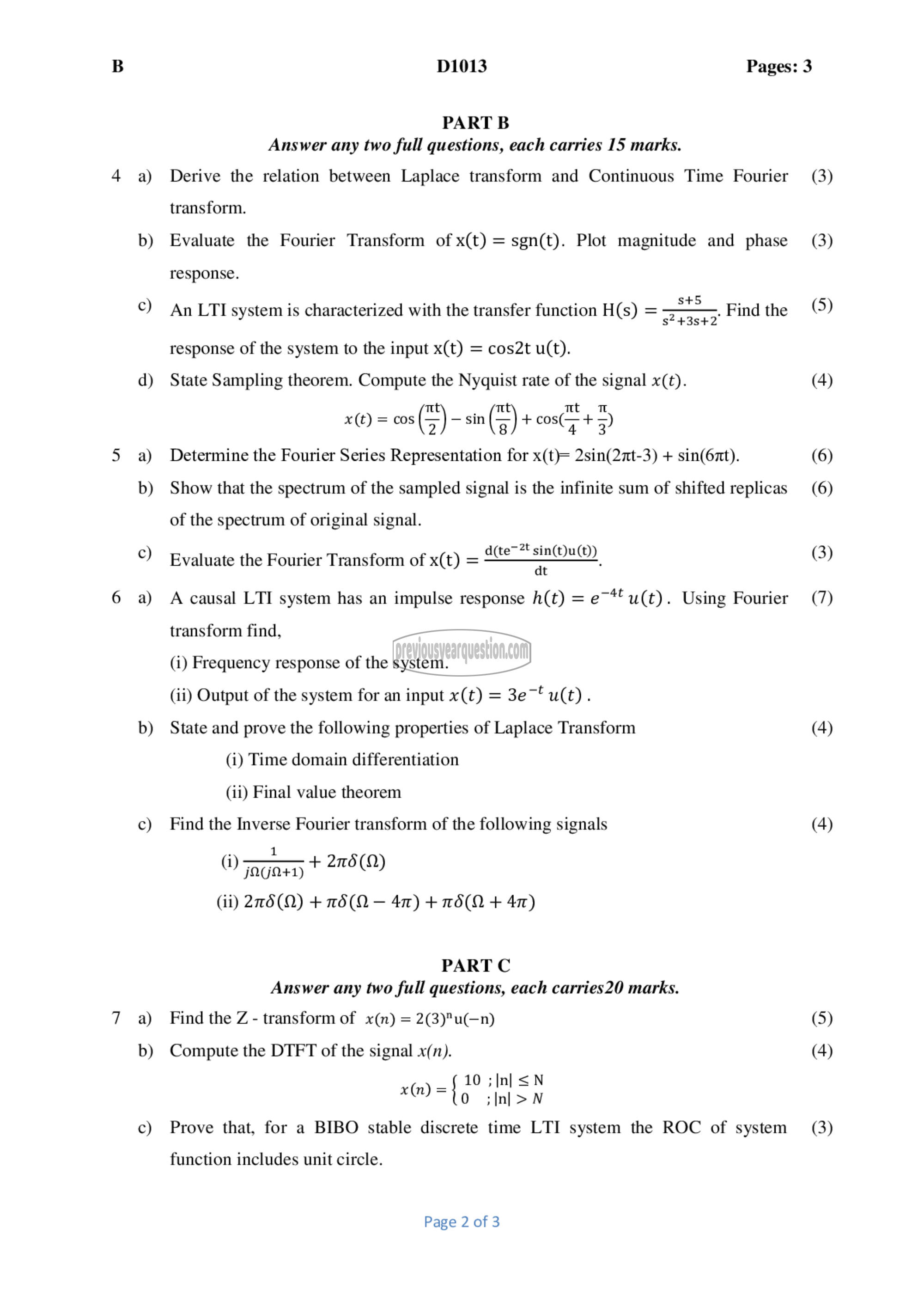 Question Paper - Signals & Systems-2