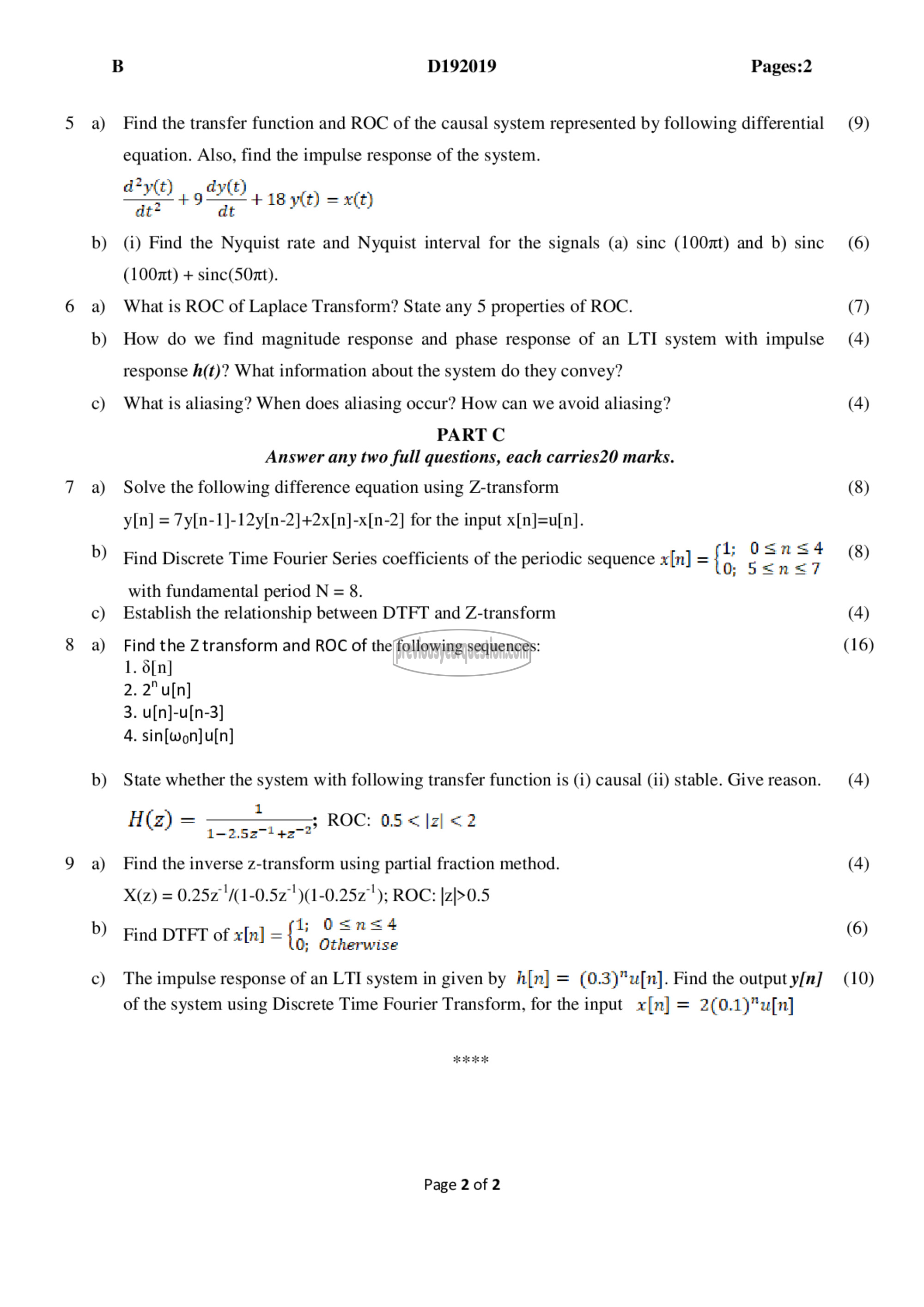 Question Paper - Signals & Systems-2