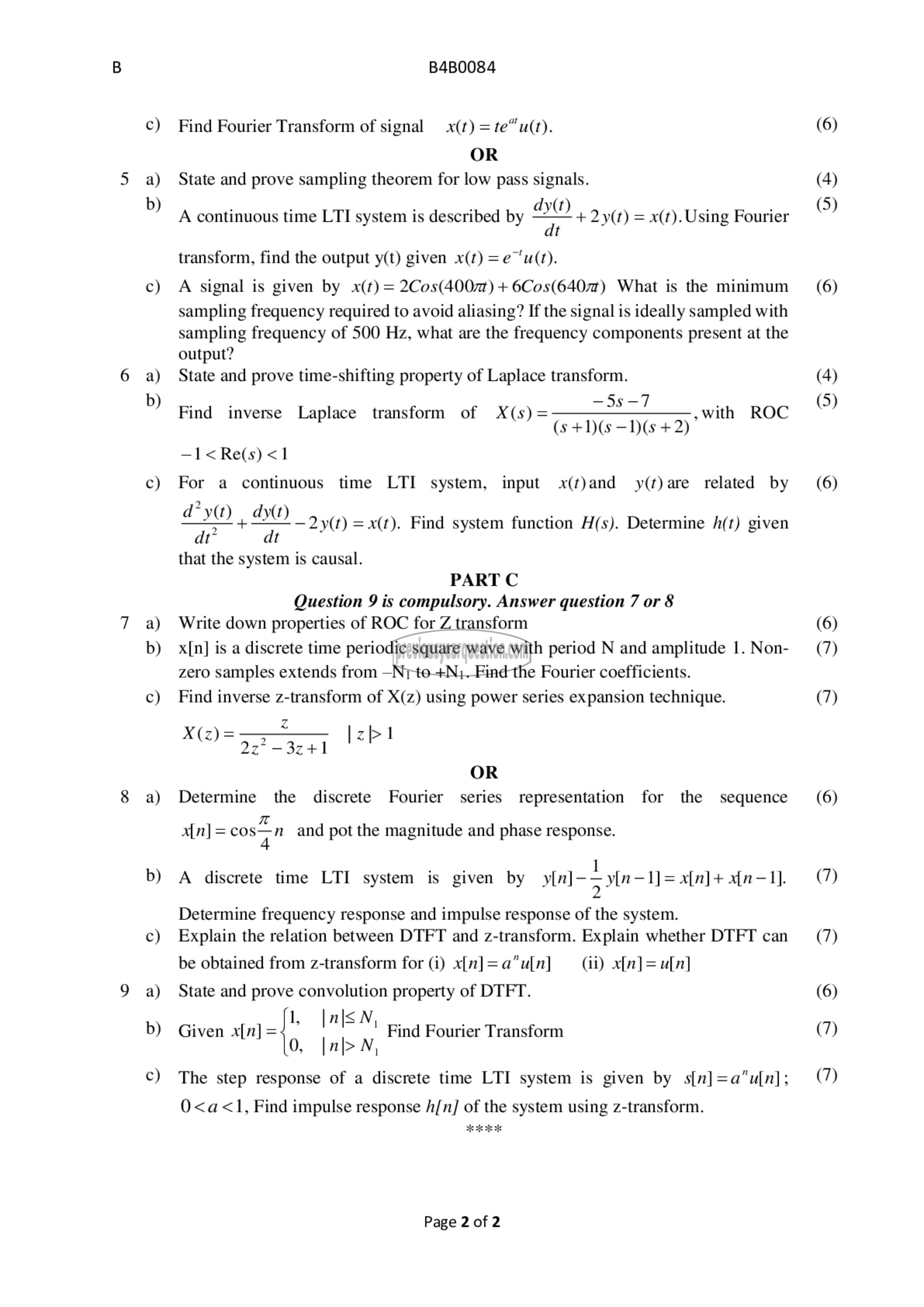 Question Paper - Signals & Systems-2