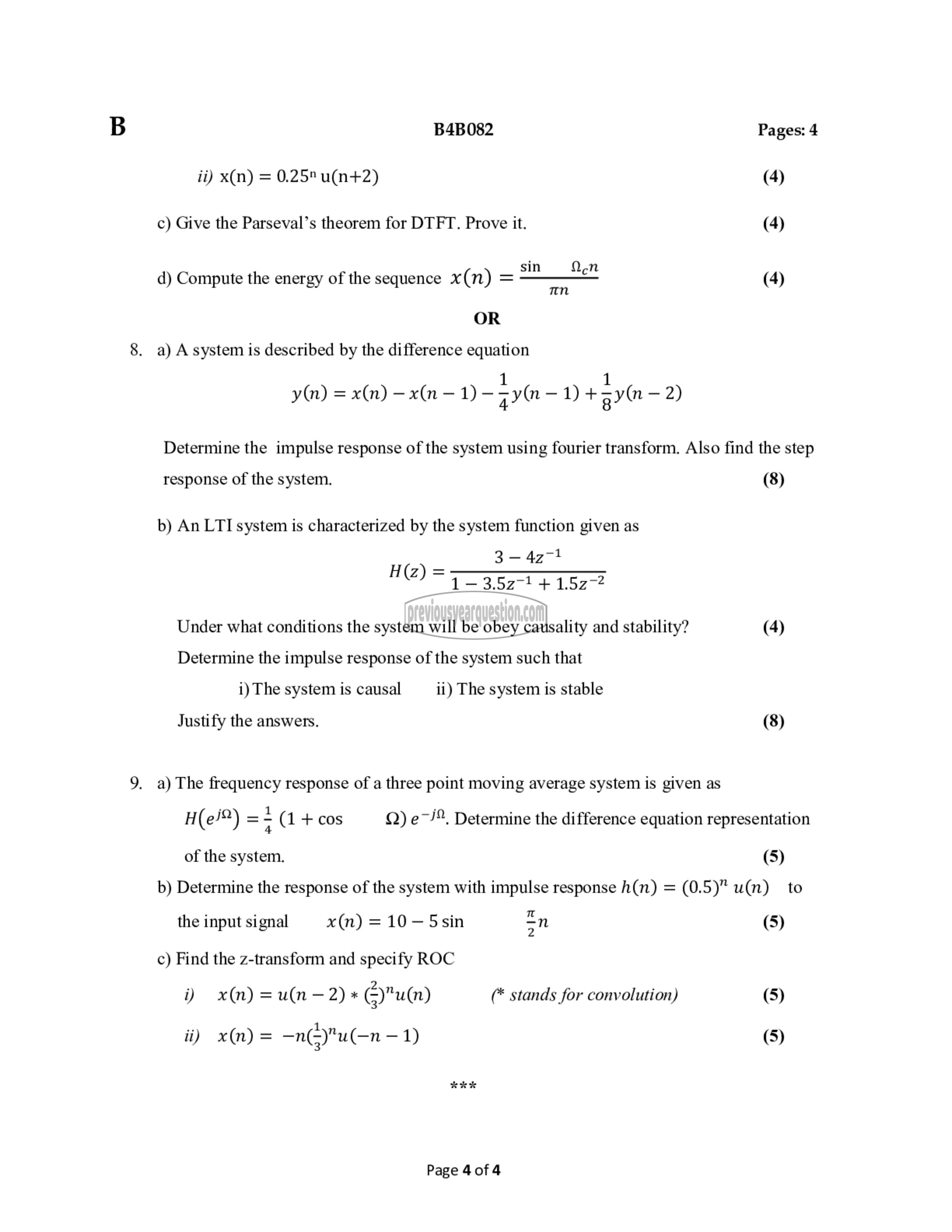 Question Paper - Signals & Systems-4