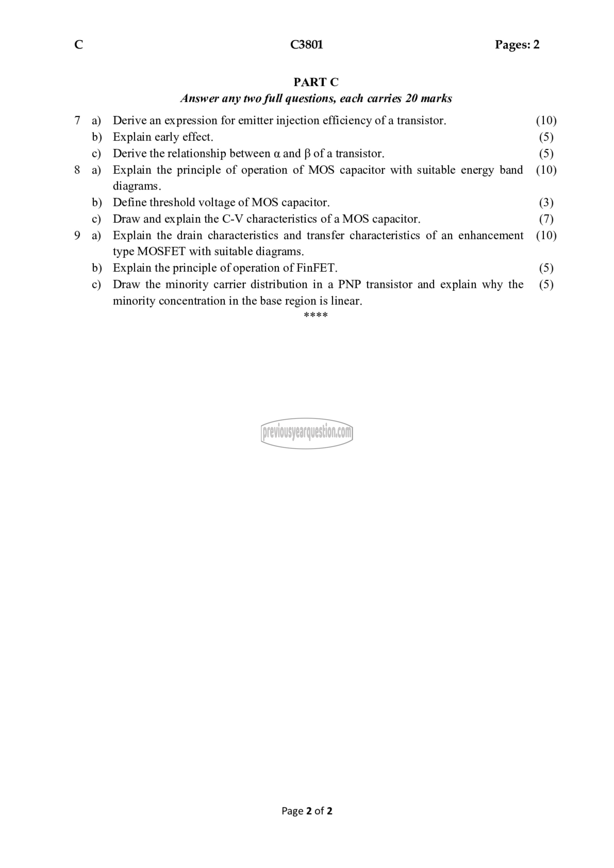 Question Paper - Solid State Devices-2