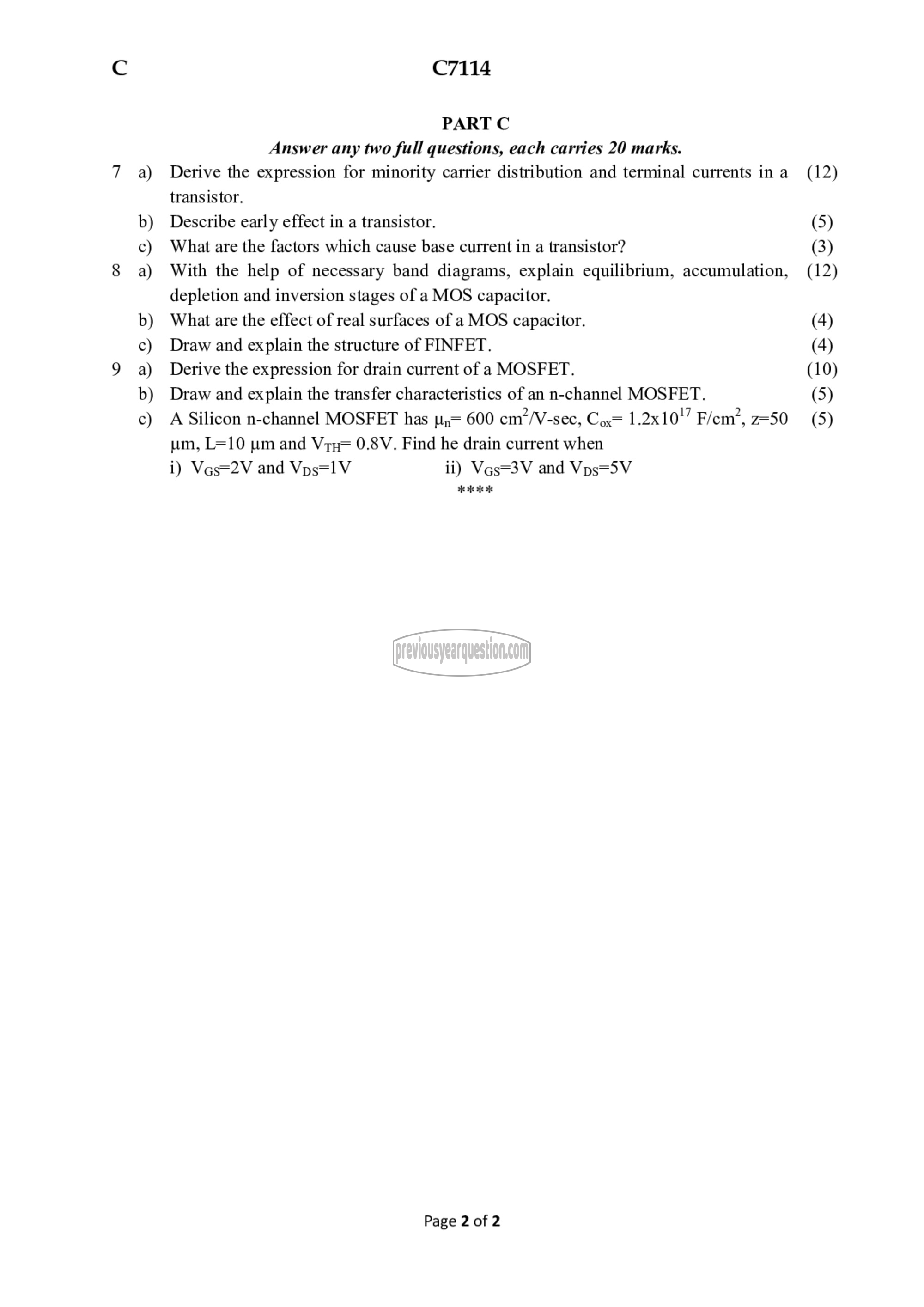 Question Paper - Solid State Devices-2