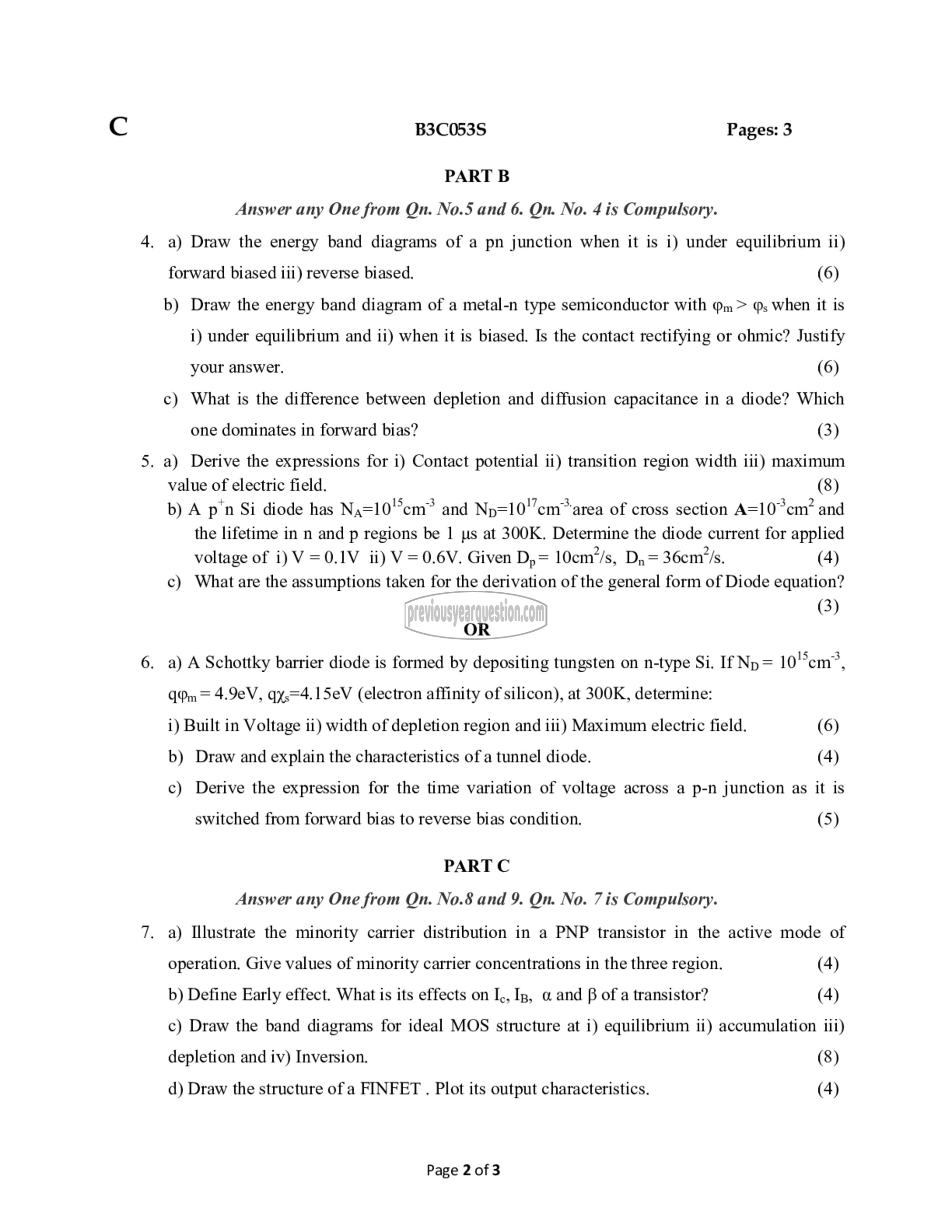 Question Paper - Solid State Devices-2