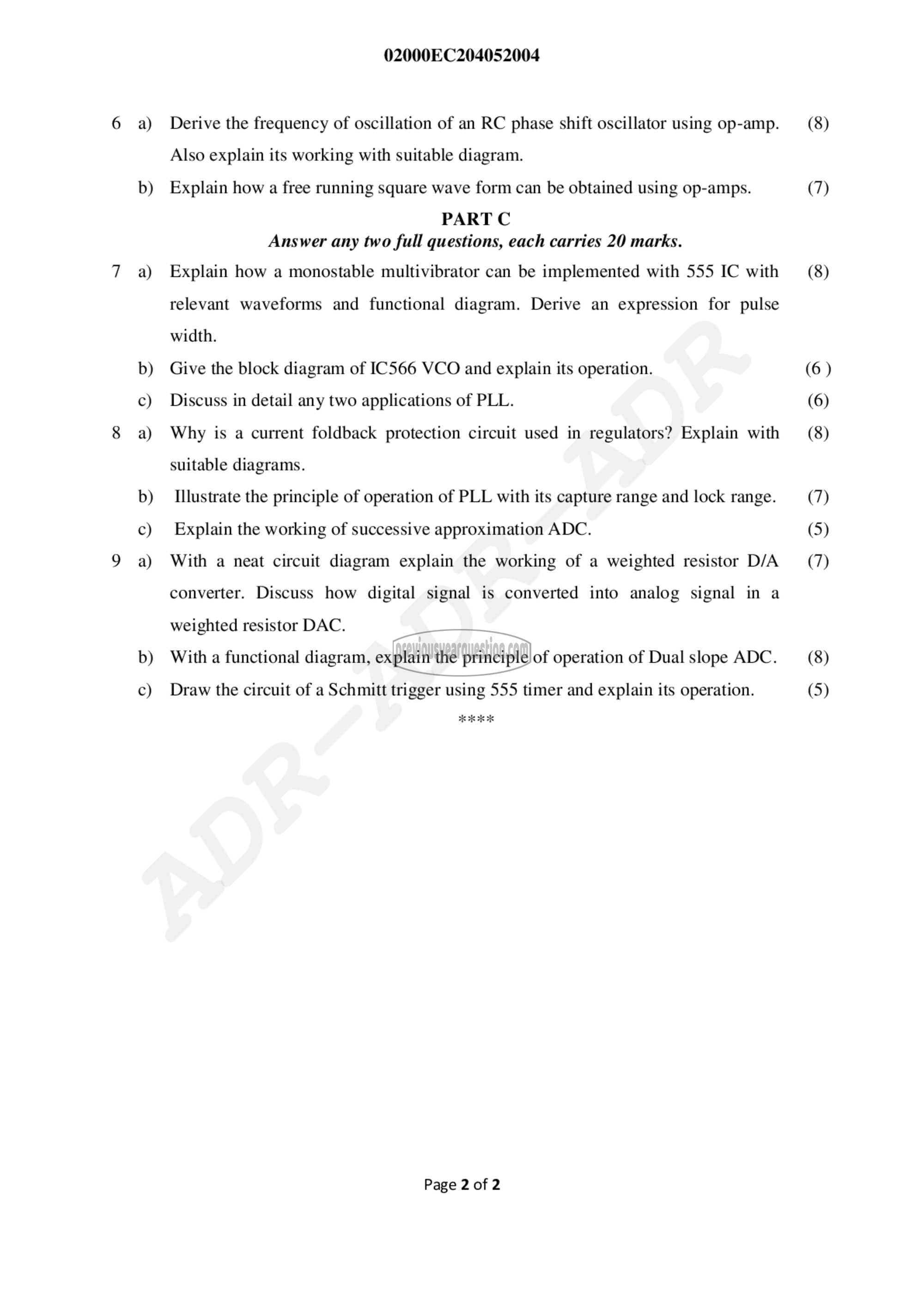 Question Paper - Analog Integrated Circuits-2