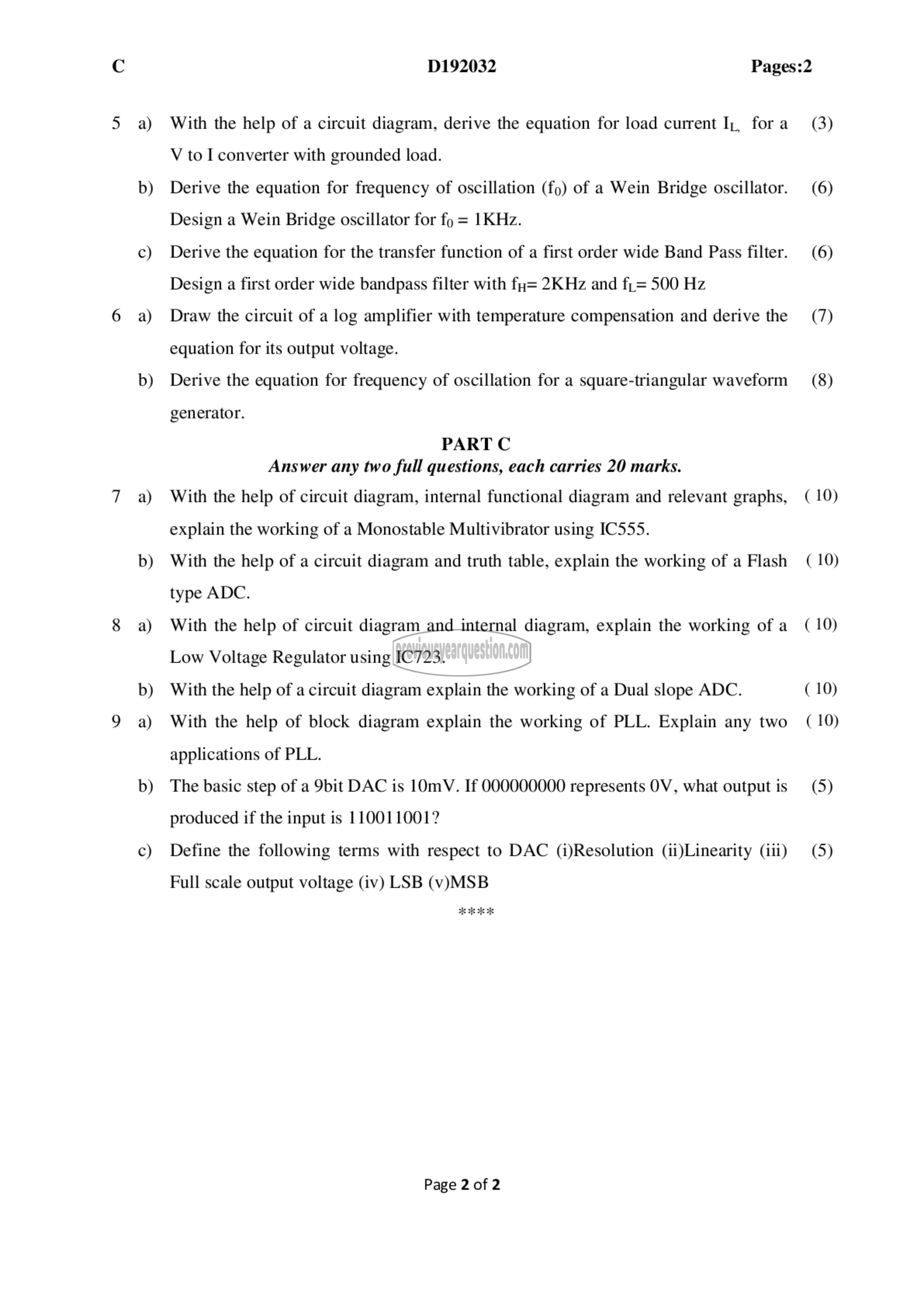 Question Paper - Analog Integrated Circuits-2