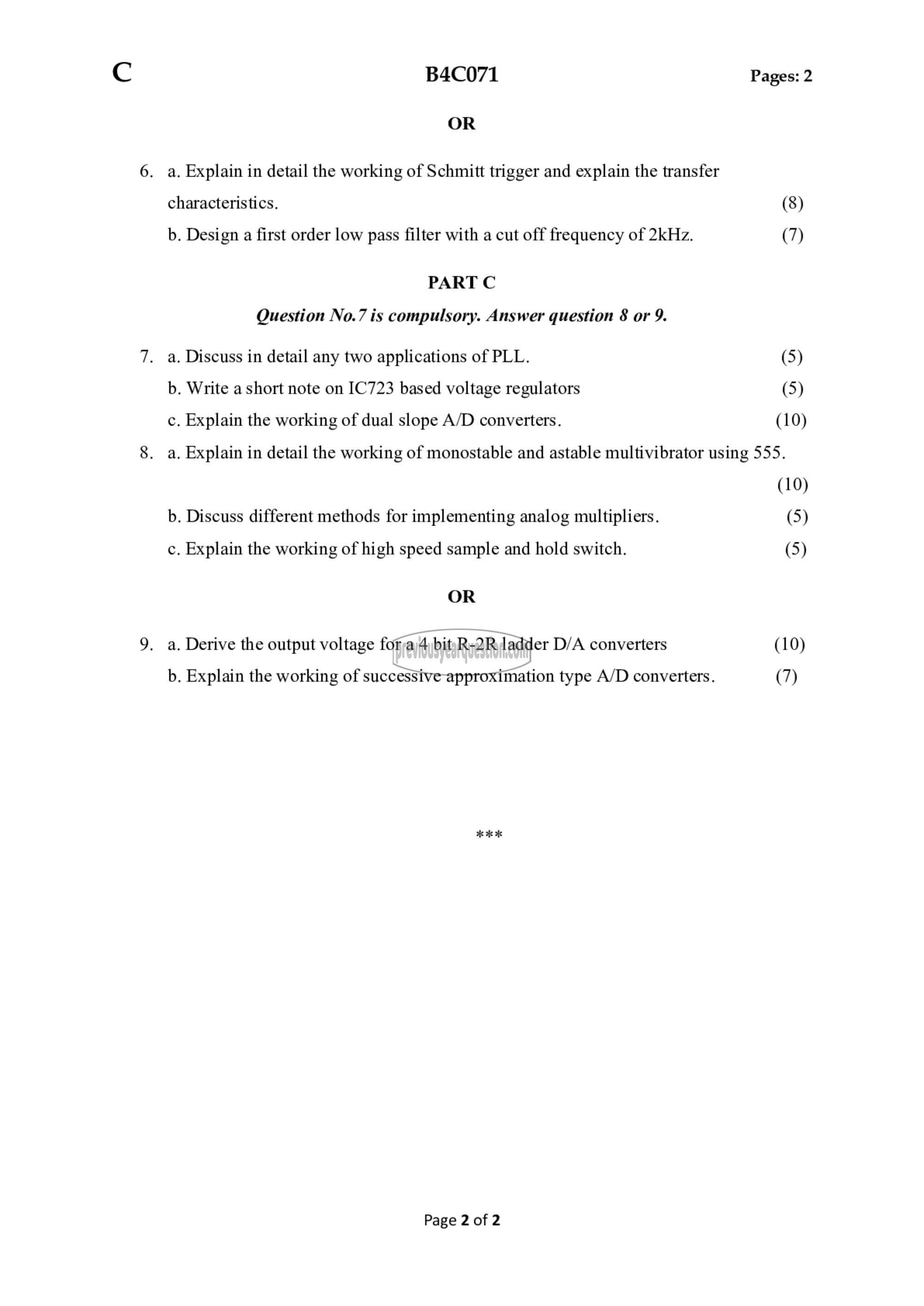 Question Paper - Analog Integrated Circuits-2