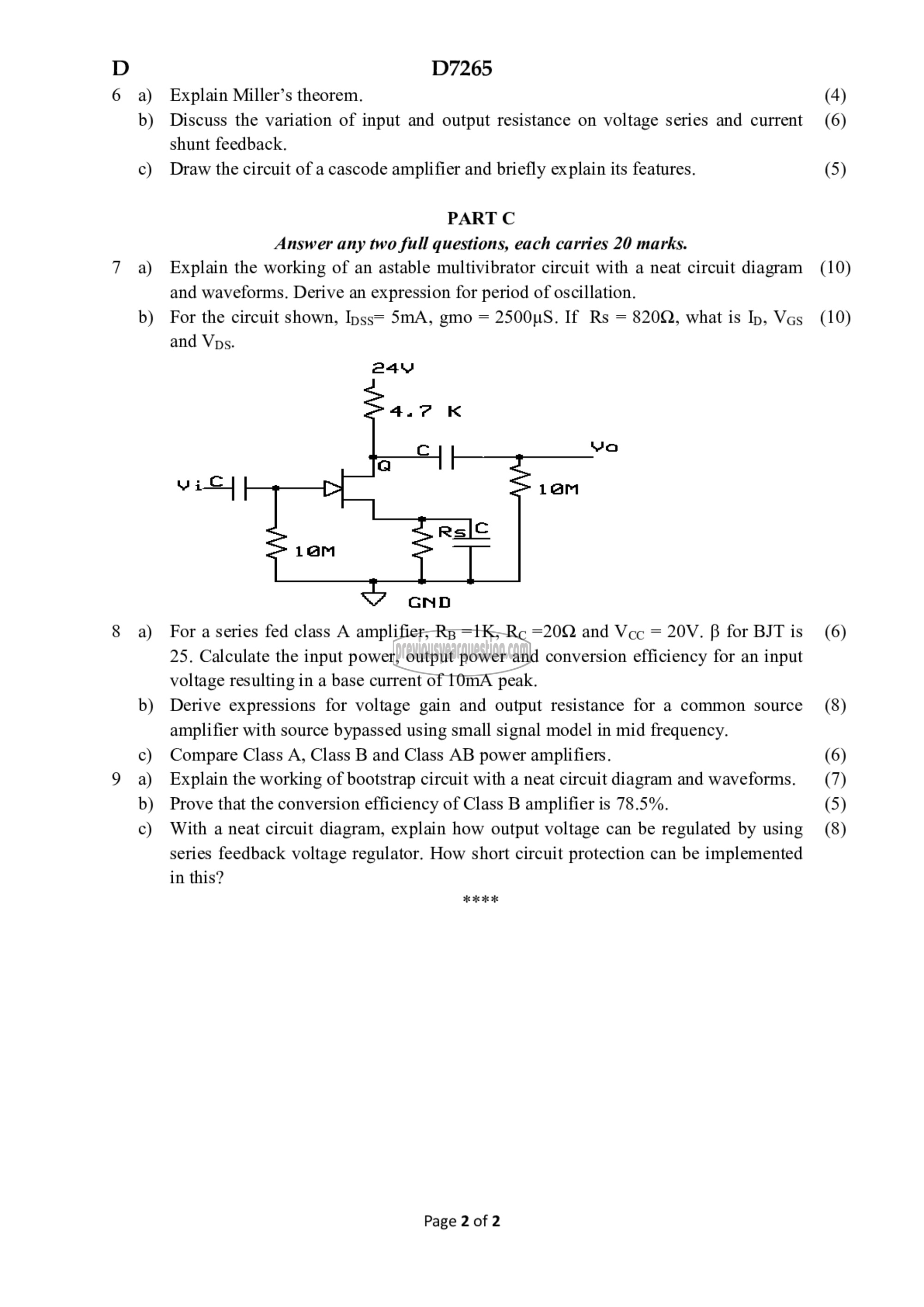 Question Paper - Electronic Circuits-2