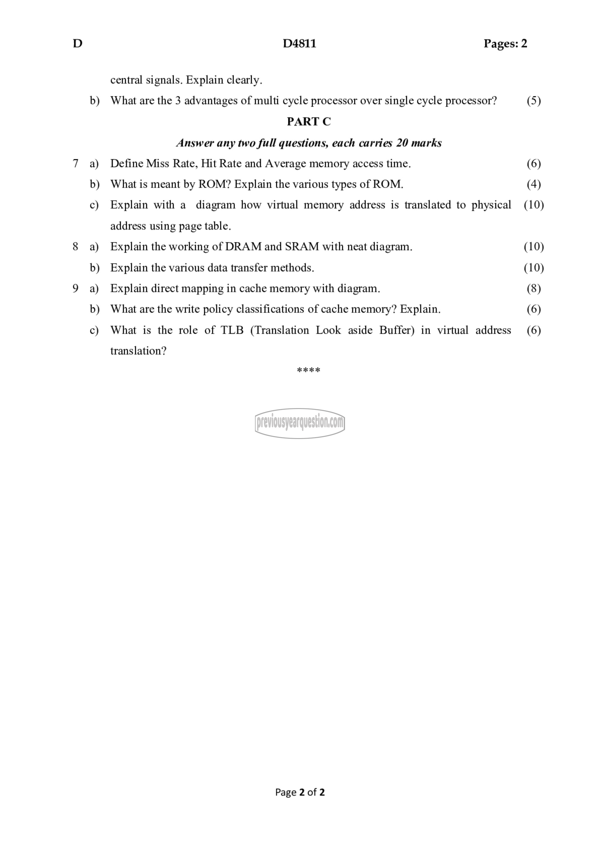 Question Paper - Computer Organization-2