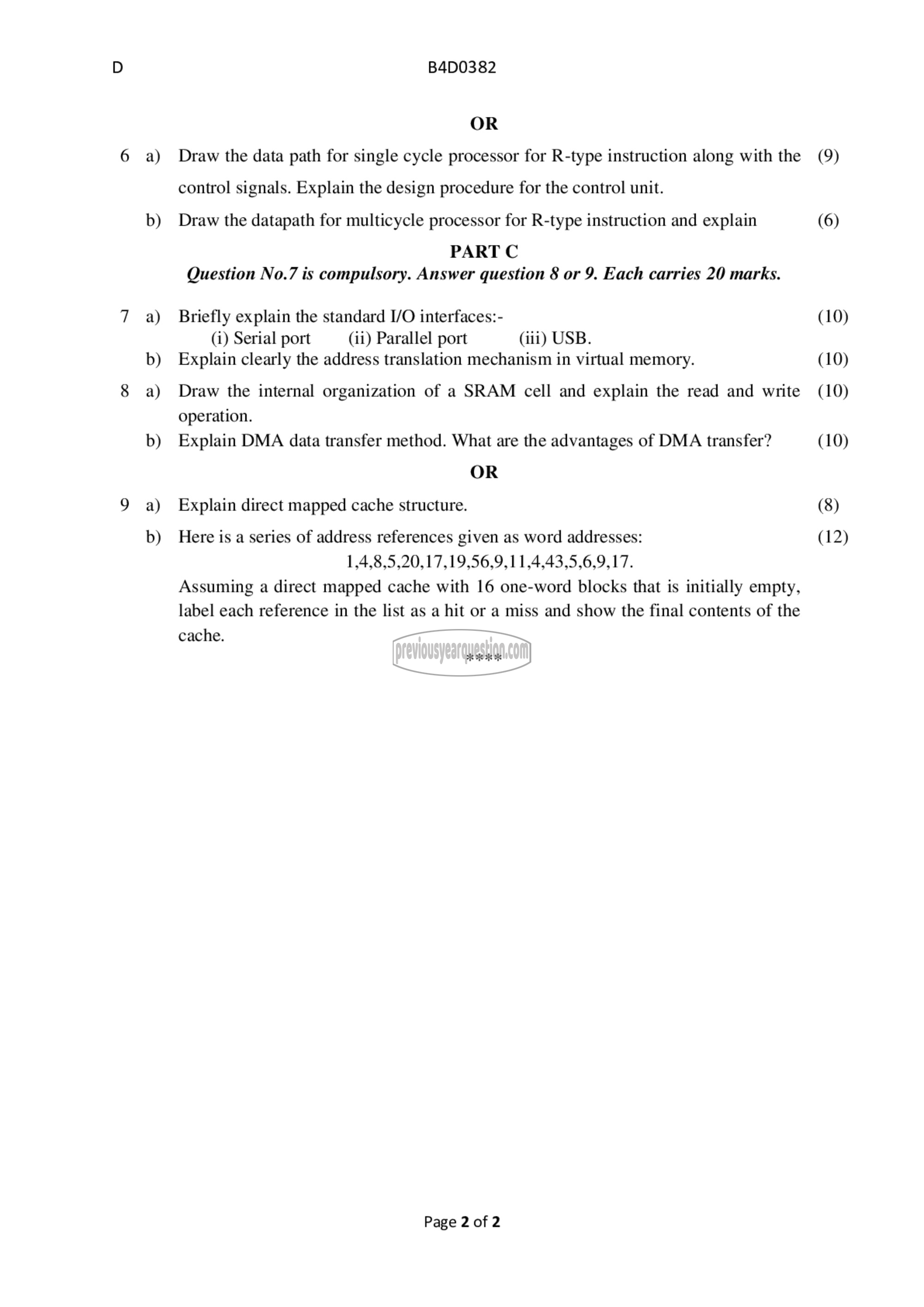 Question Paper - Computer Organization-2