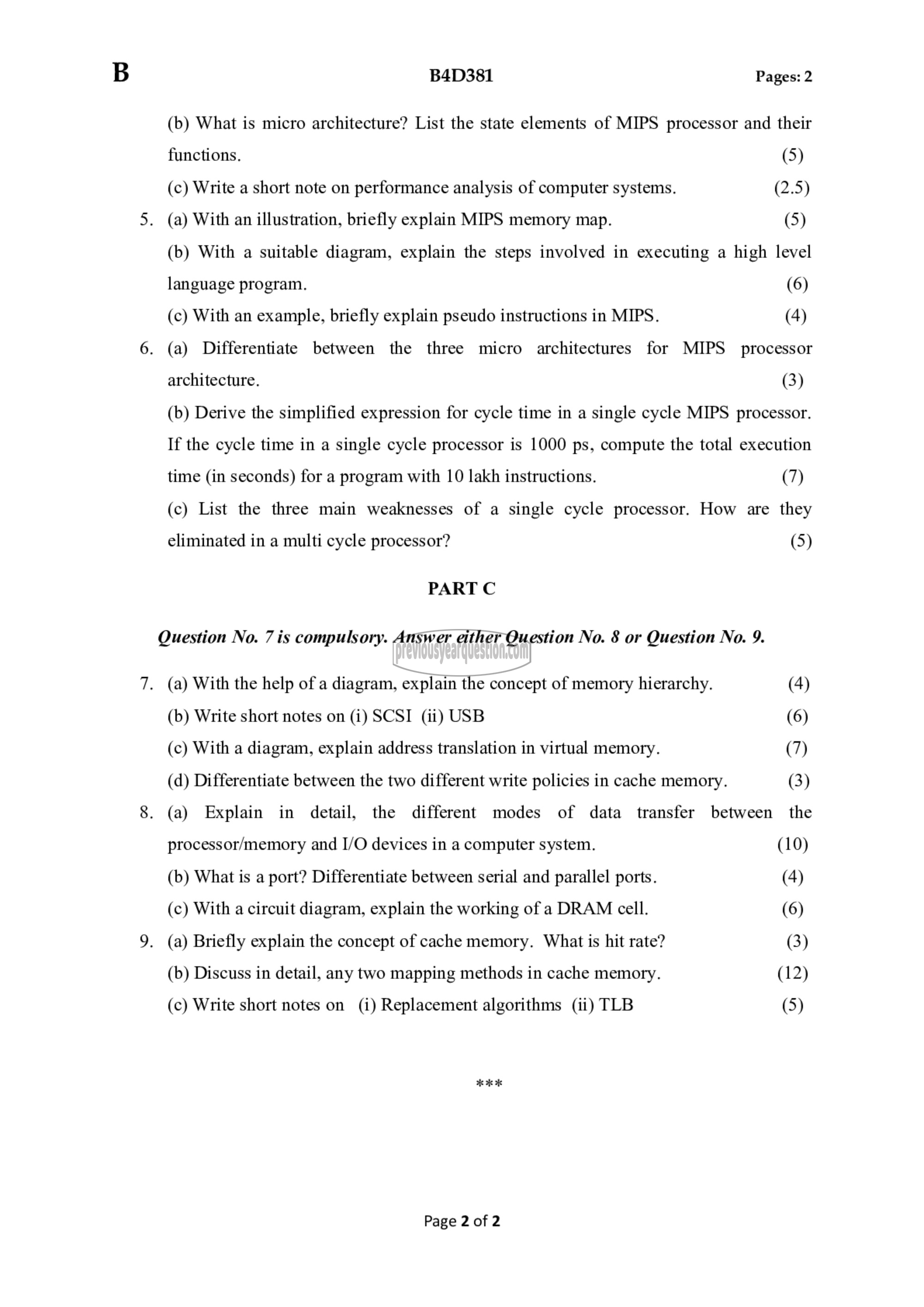 Question Paper - Computer Organization-2