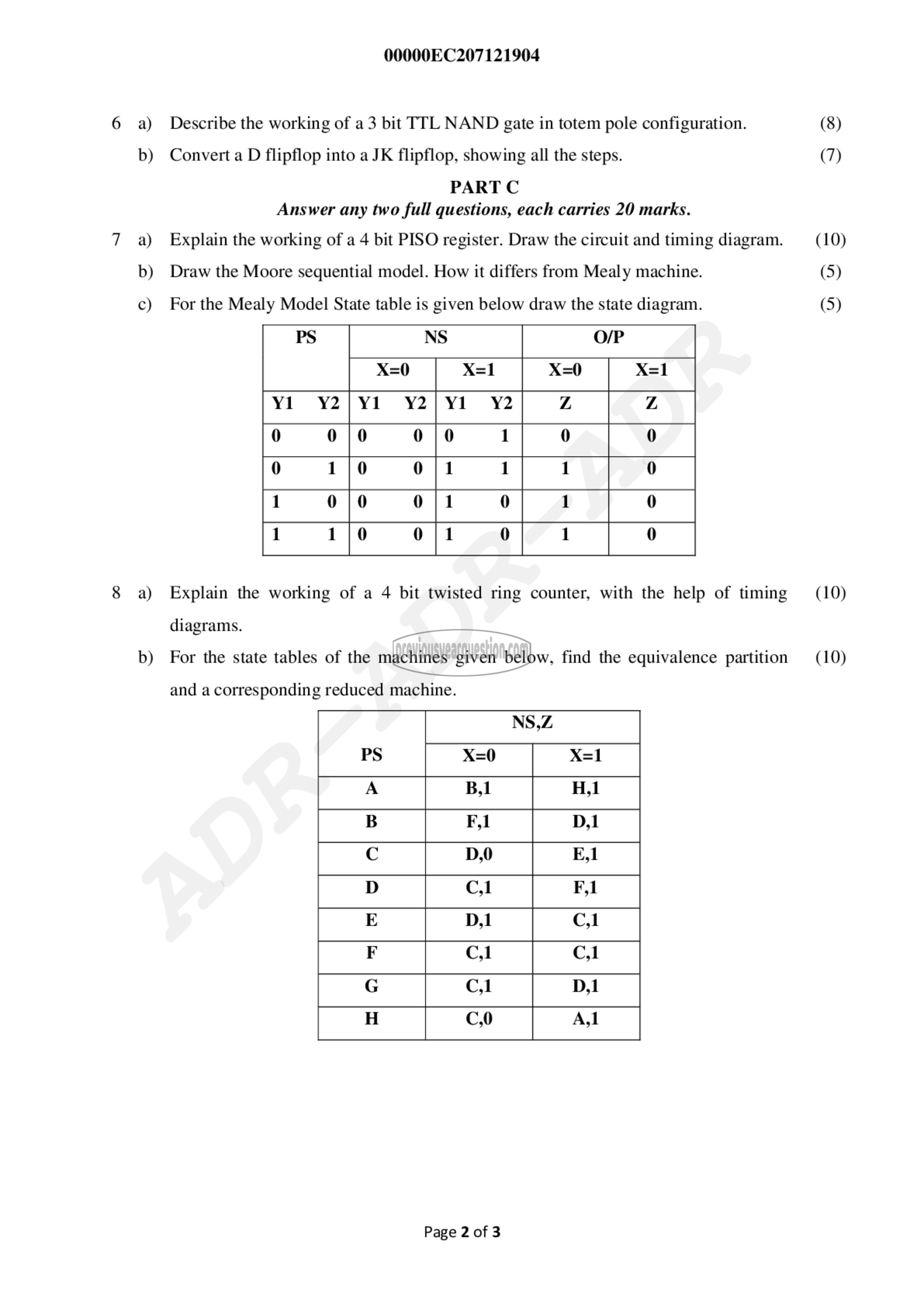 Question Paper - Logic Circuit Design-2